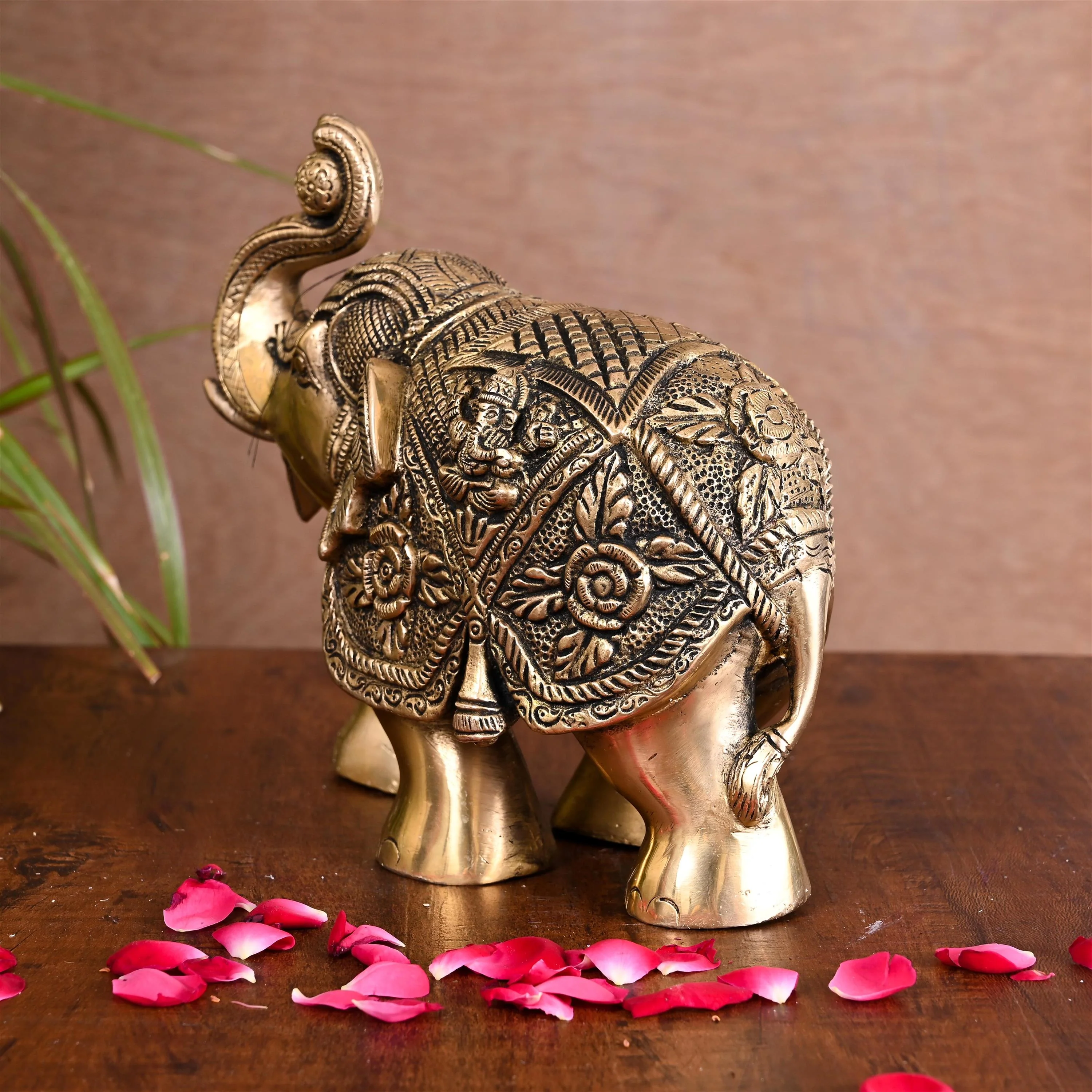 Brass Royal Elephant Statue Home Accent (6.5 Inch) - Image 4