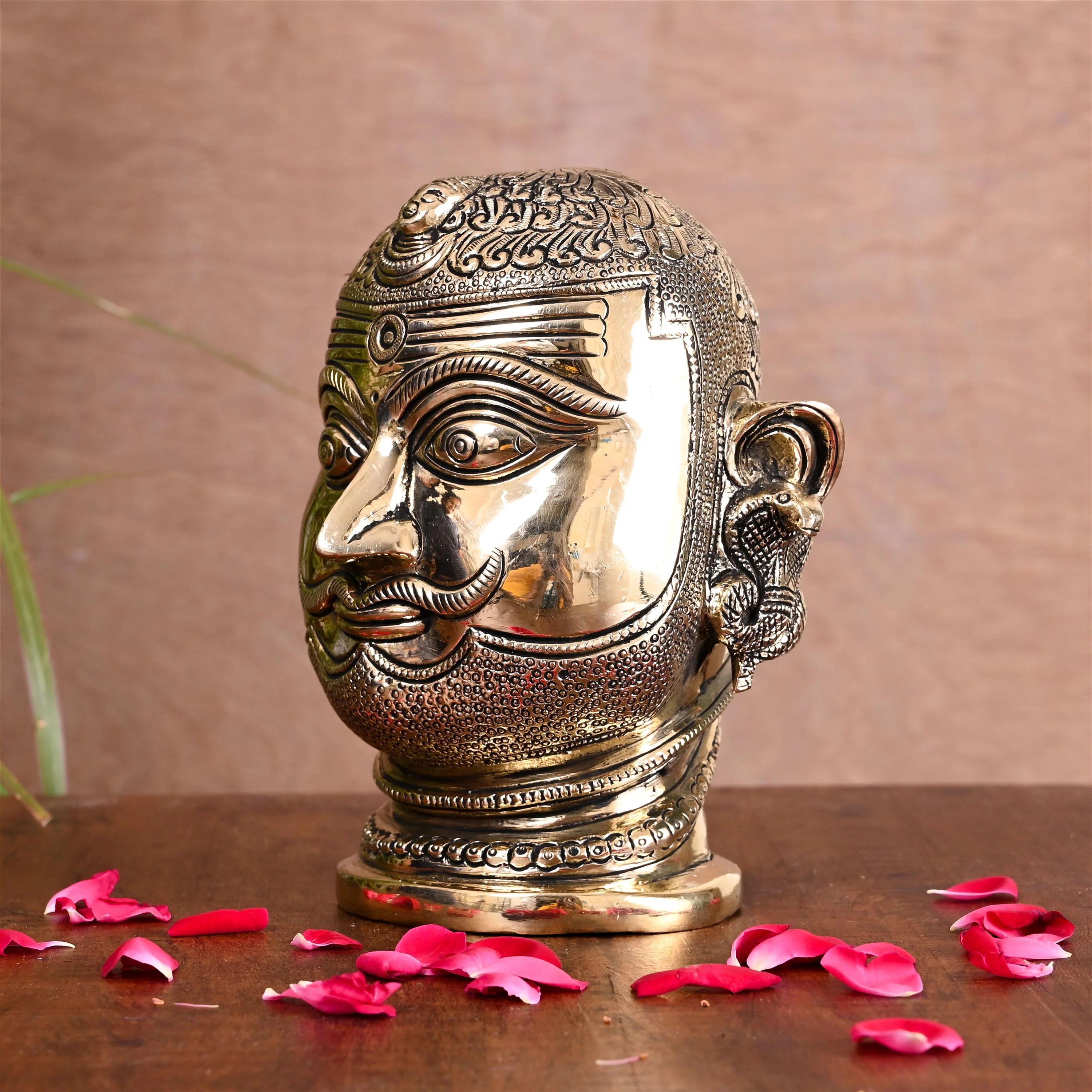 Brass Shiva Mukhlingam Head Idol (6.5 Inch) - Image 2