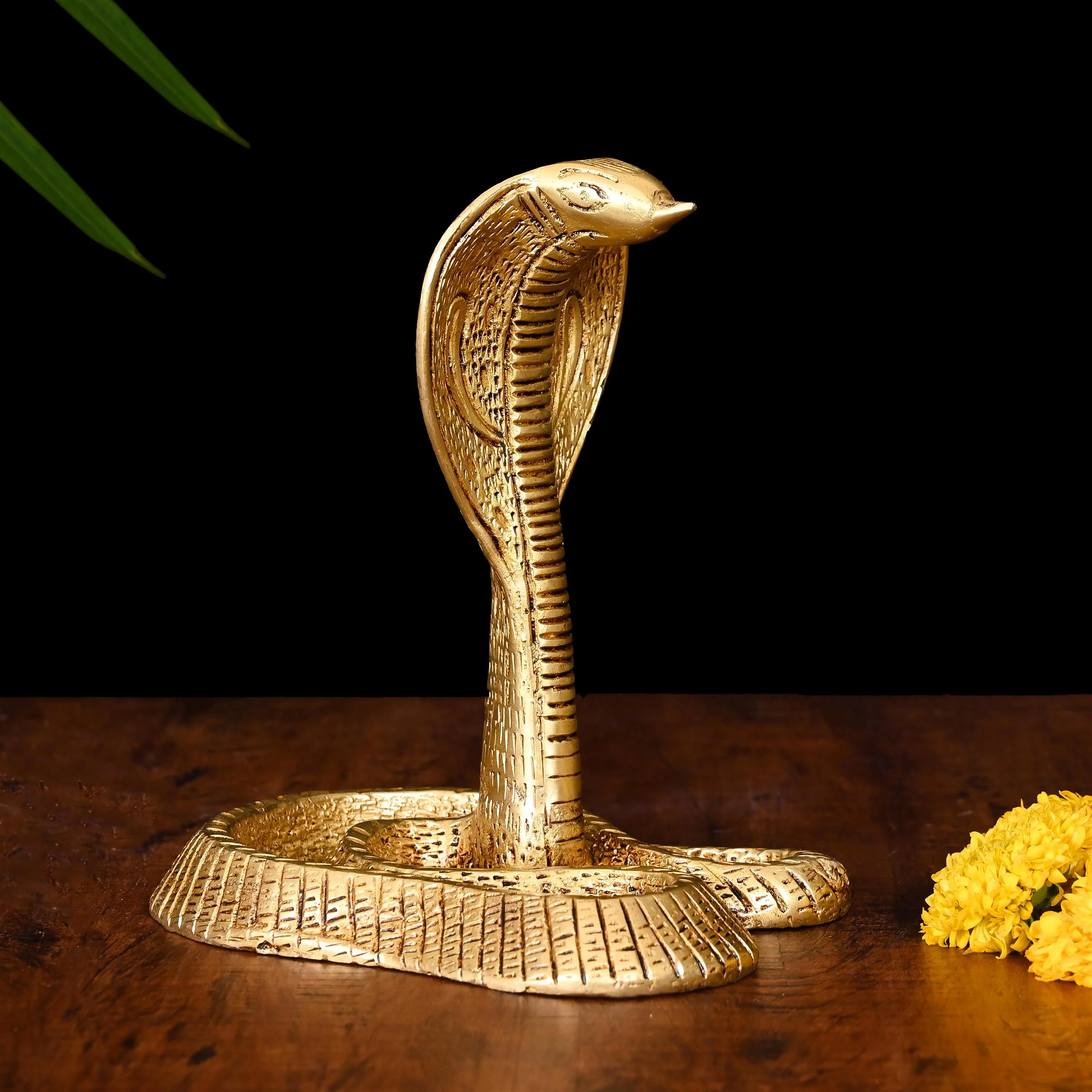 Brass Shivalinga Naaga Figurine (7 Inch) - Image 2