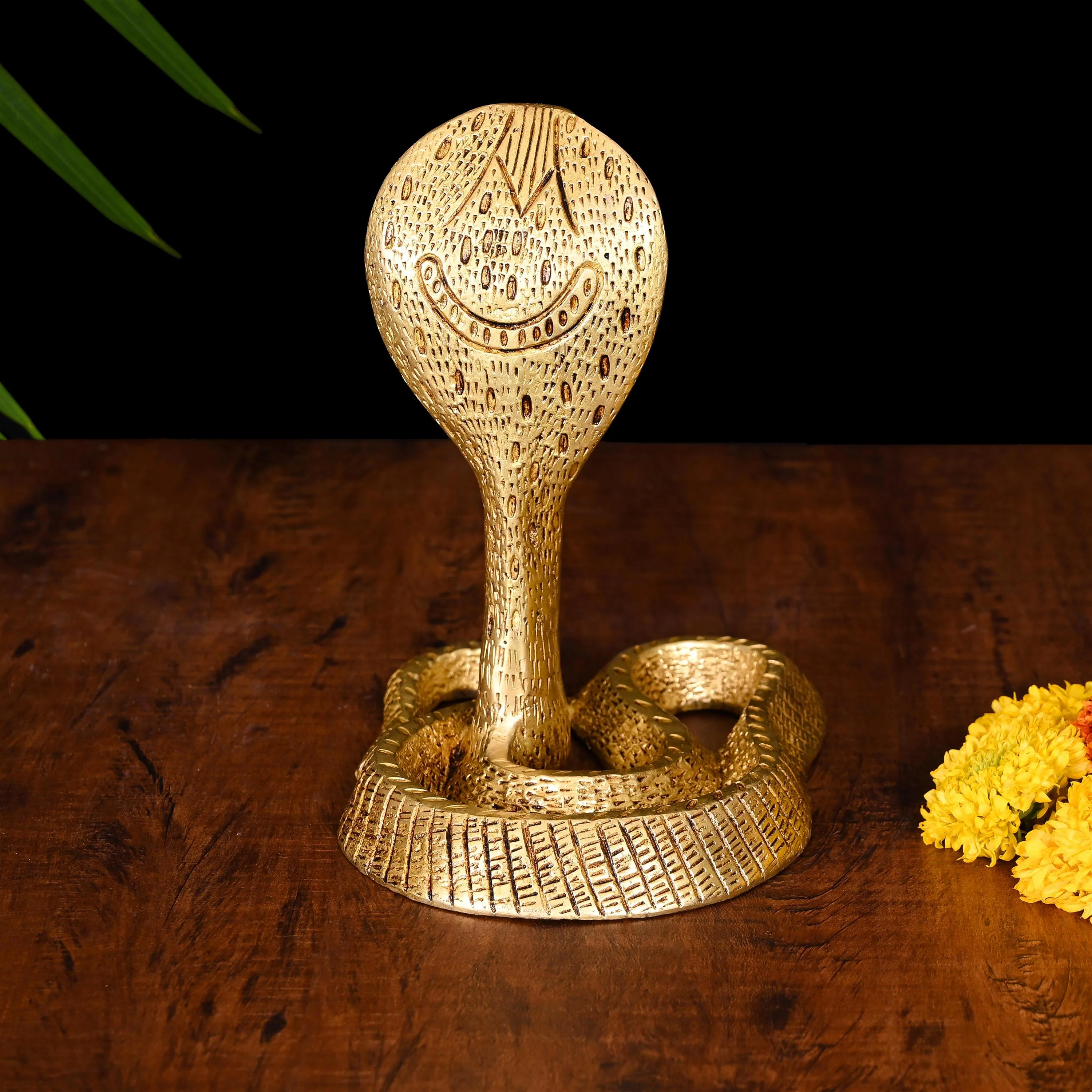 Brass Shivalinga Naaga Figurine (7 Inch) - Image 3