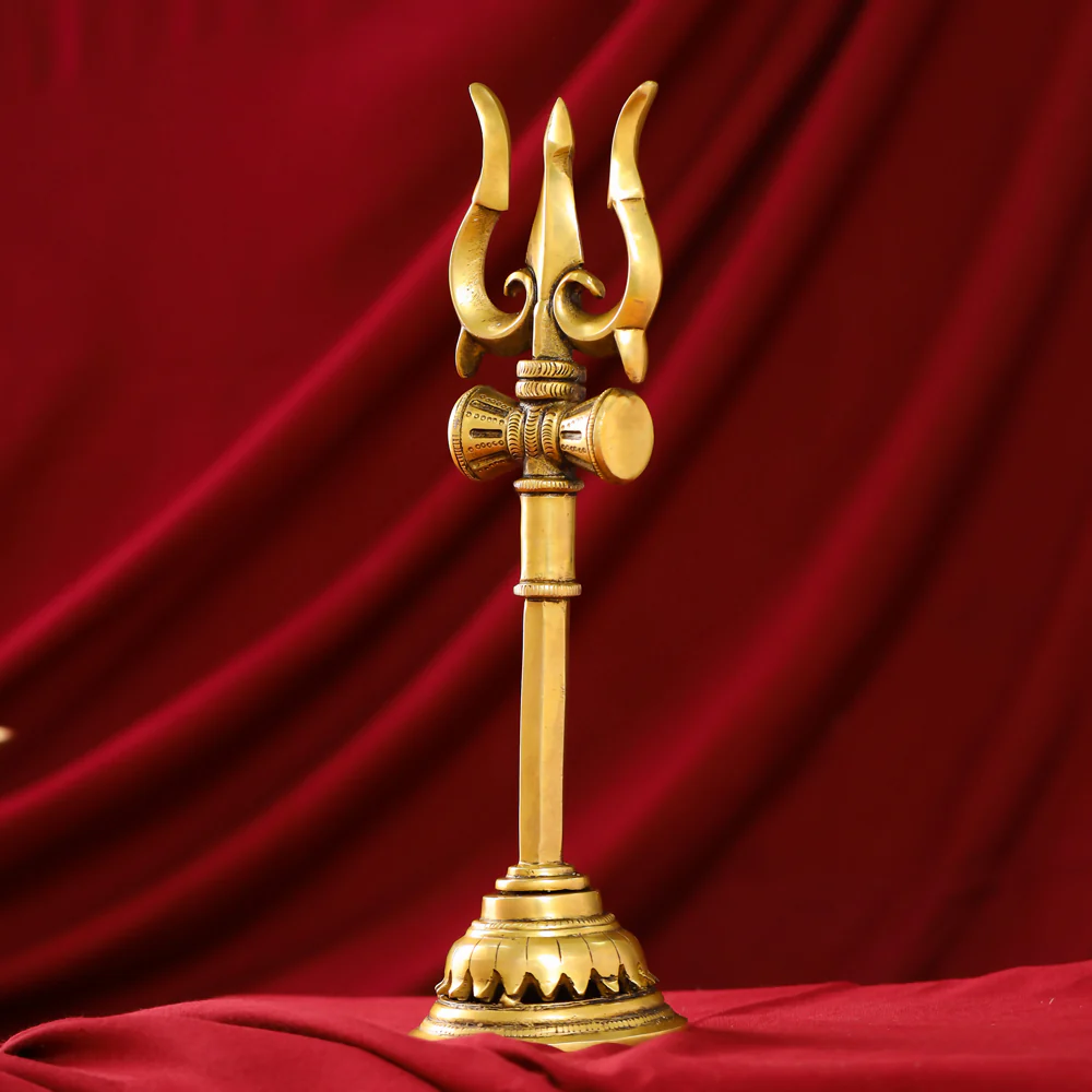 Brass Shiva's Damru Trishul - Image 2