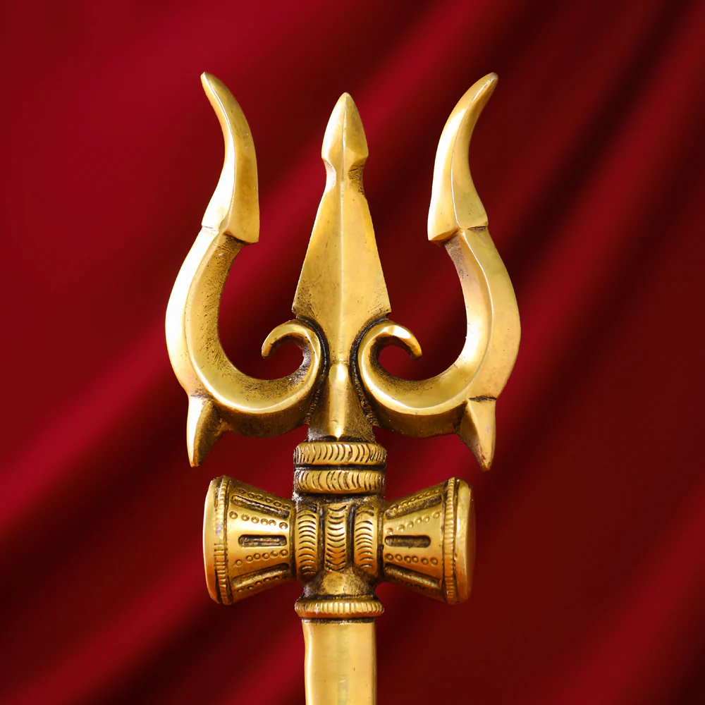 Brass Shiva's Damru Trishul - Image 3