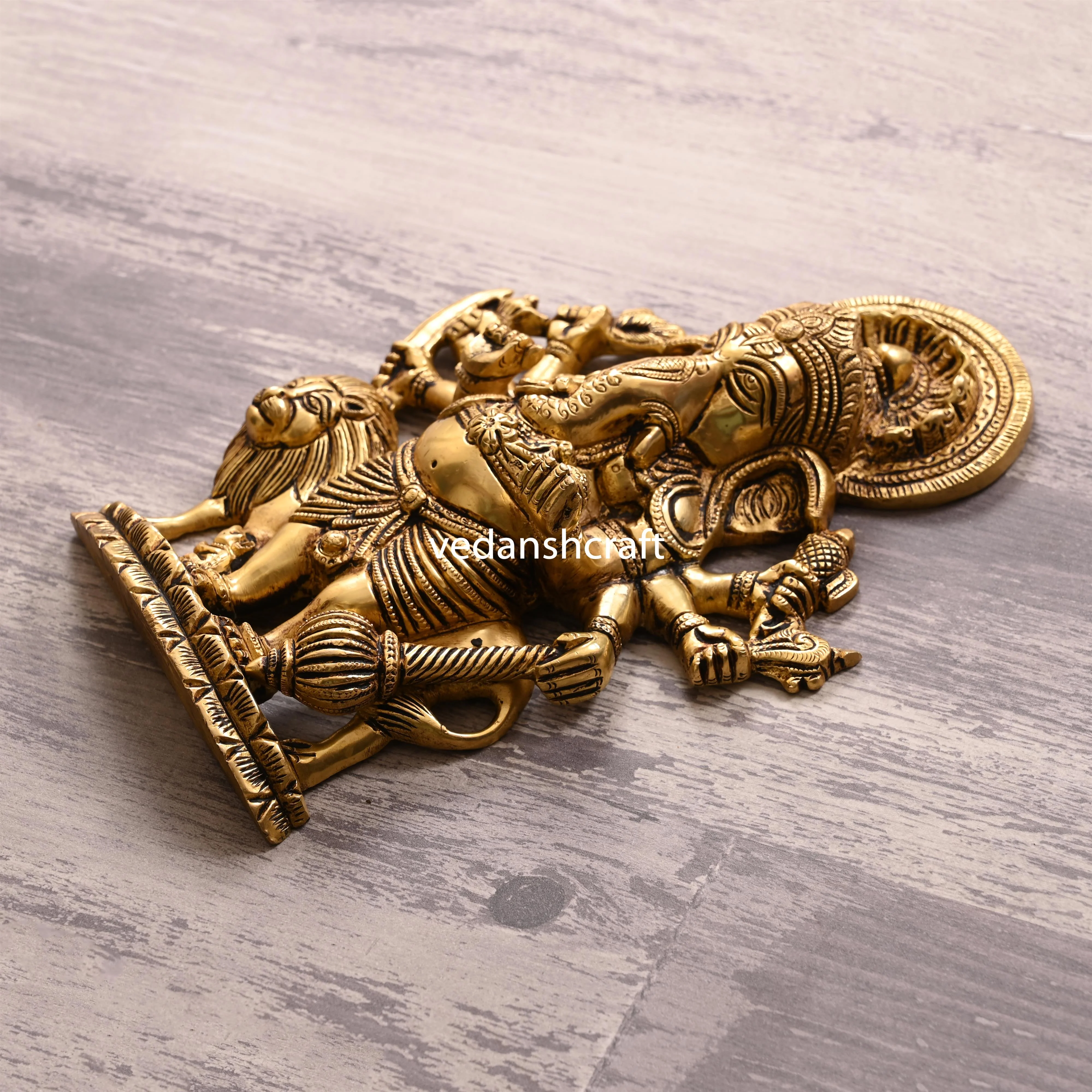 Brass Shubha Drishti Ganesha Wall Hanging (9 Inch) - Image 5