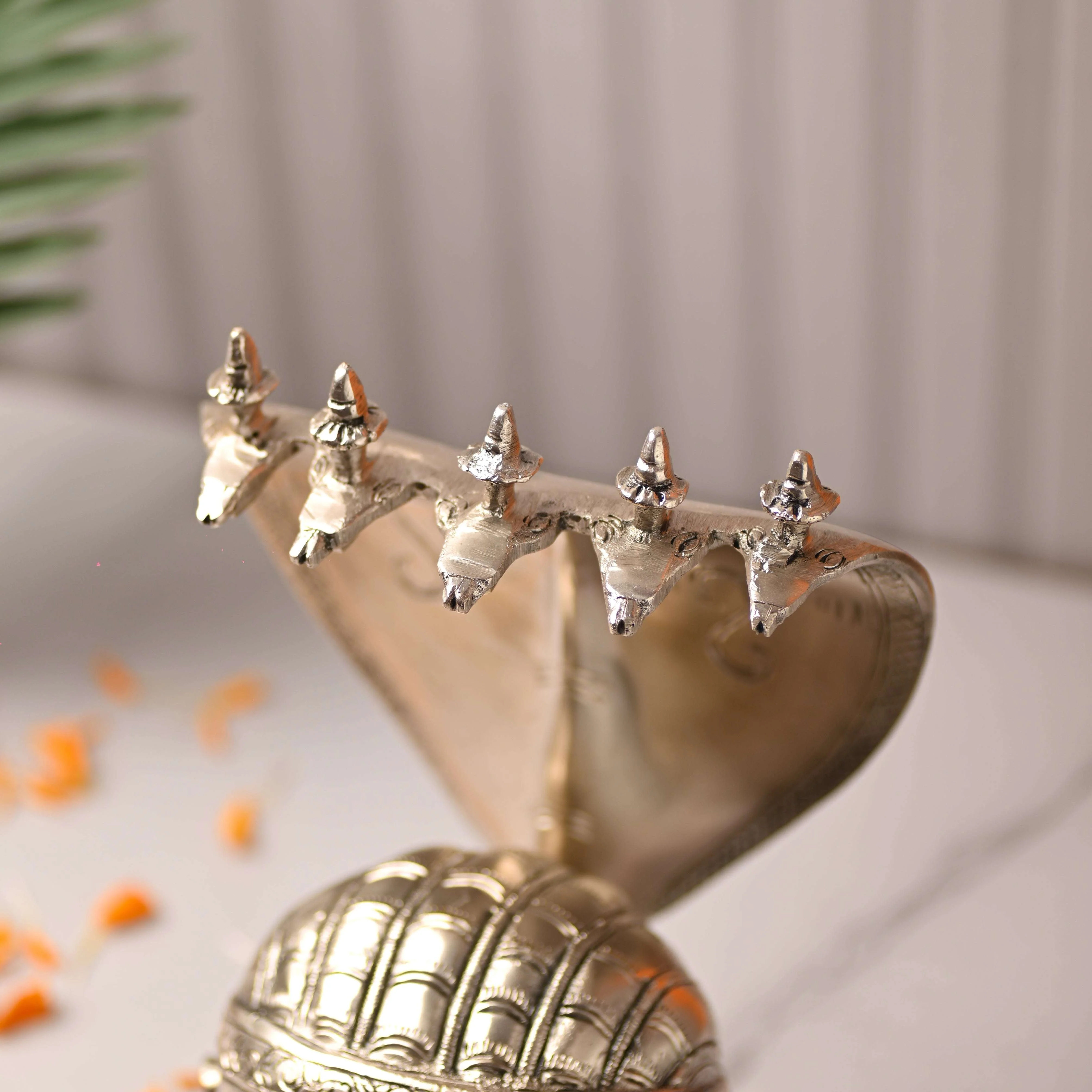 Brass Silver Plated Shiva Head with Sheshnaag (9.4 Inch) - Image 2