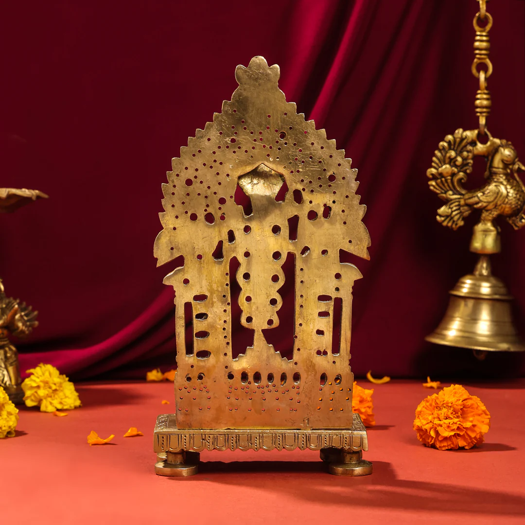 Brass Singhasan With Prabhavali Craft (10.5 Inch) - Image 6