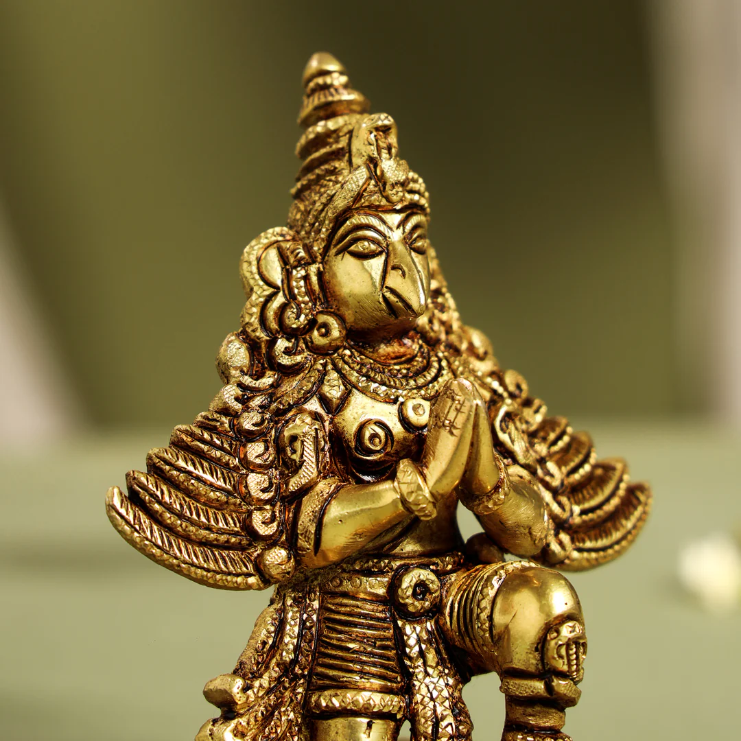 Brass Sitting Garuda Idol (5.5 Inch) - Image 5