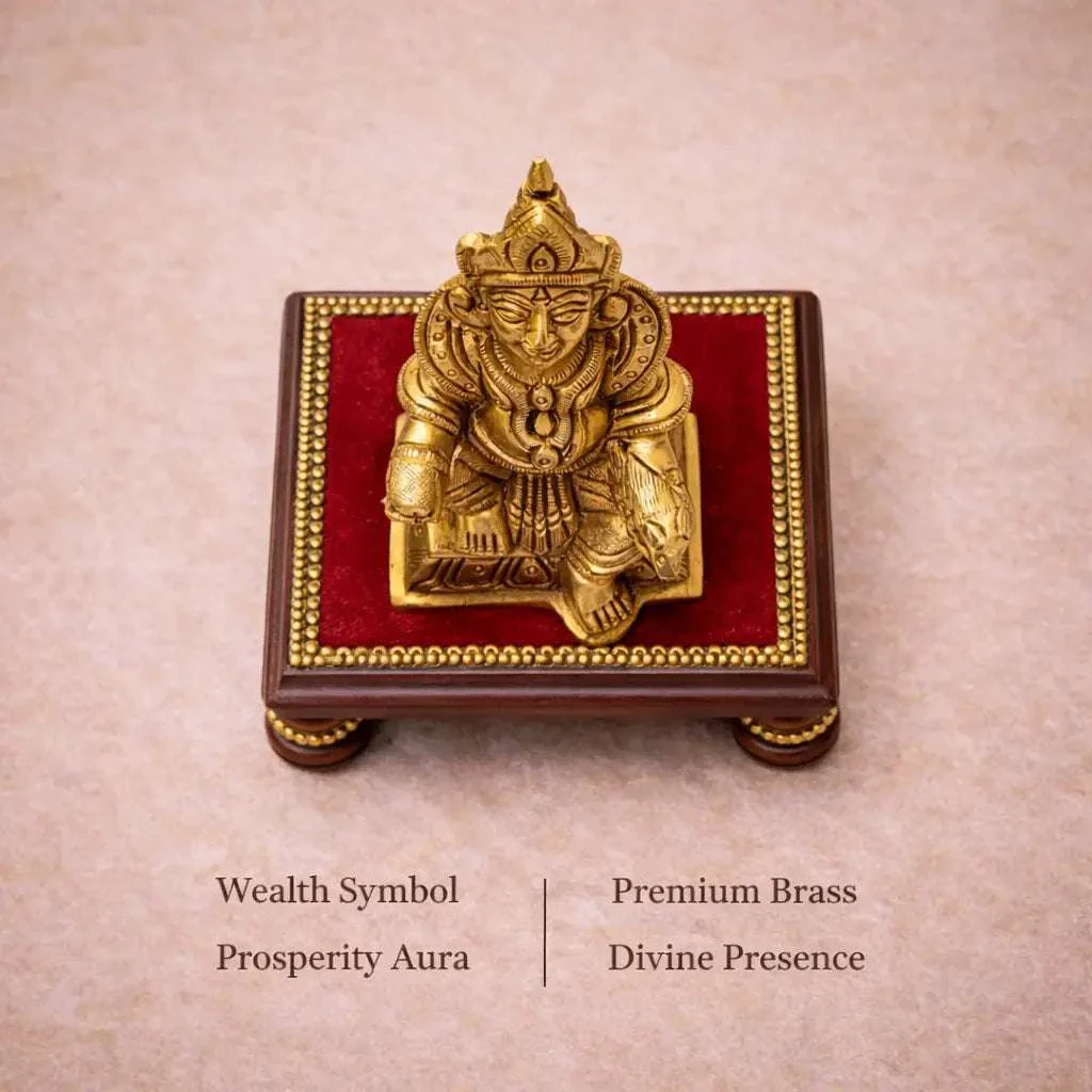 Brass Sitting Kuber Maharaj Idol (4 Inch) - Image 6