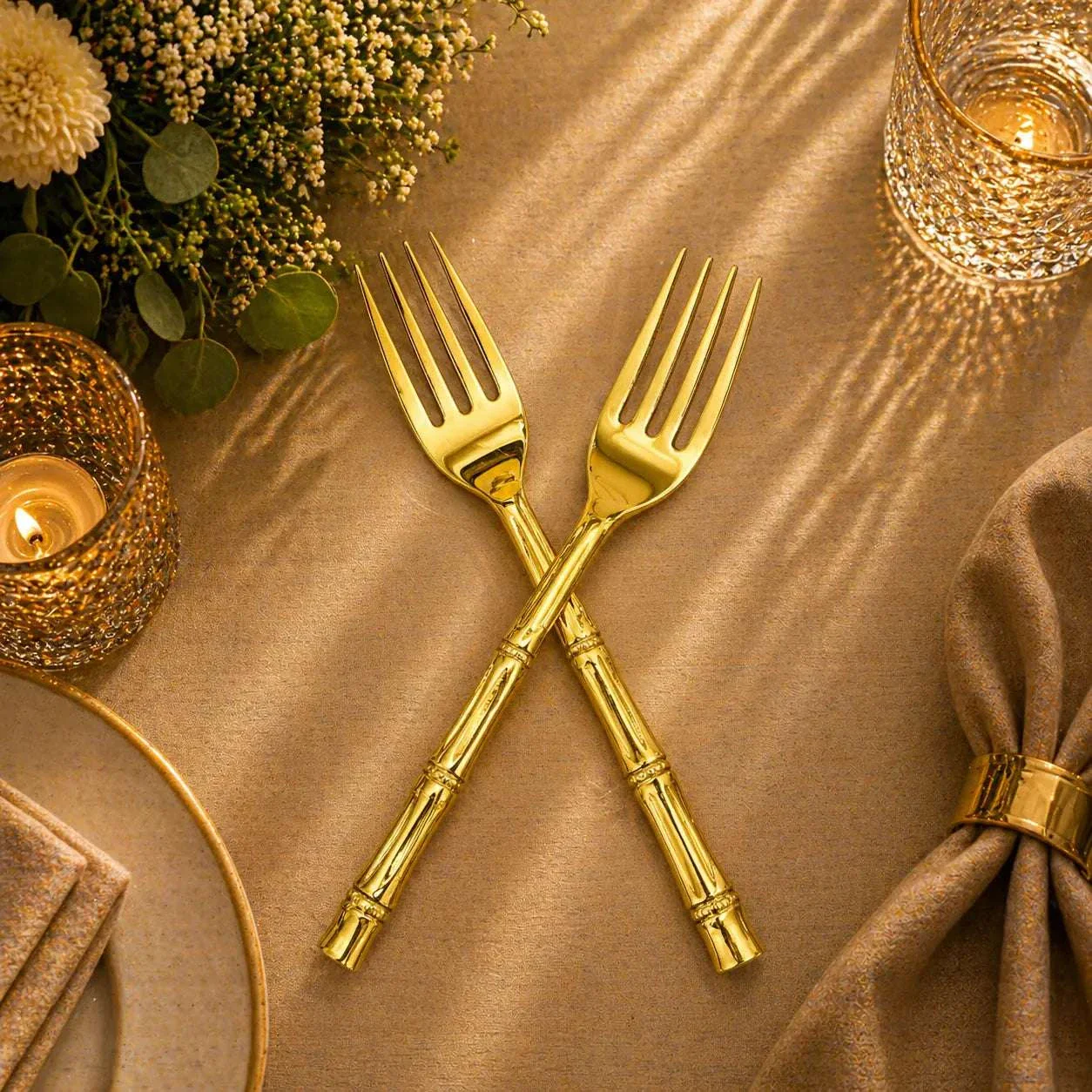 Handcrafted Brass Fork & Spoon Set – Premium Indian Brassware (7.2 Inch) - Image 7