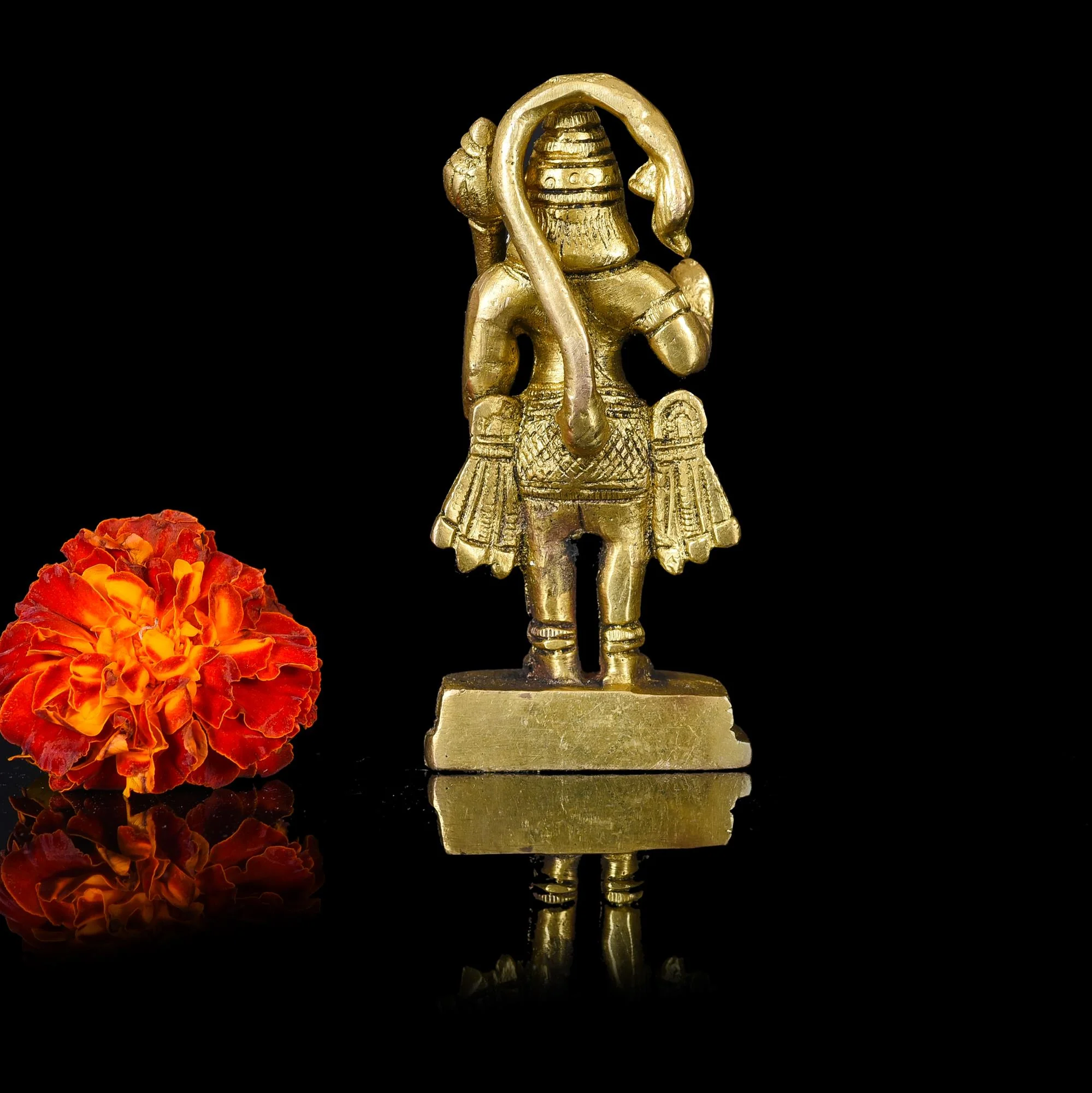 Brass Standing Hanuman Idol (4 Inch) - Image 3