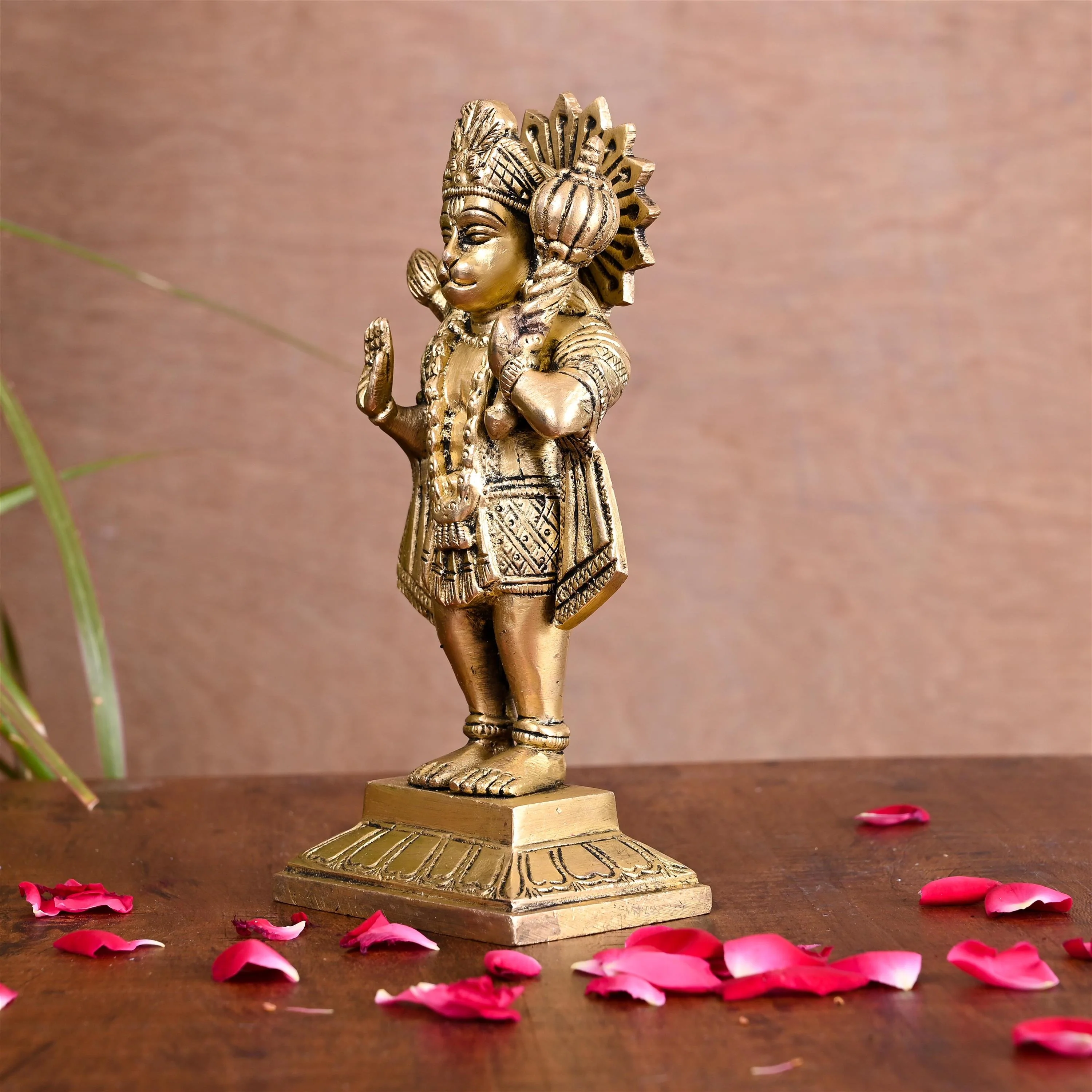 Brass Standing Hanuman Idol (6.5 Inch) - Image 3