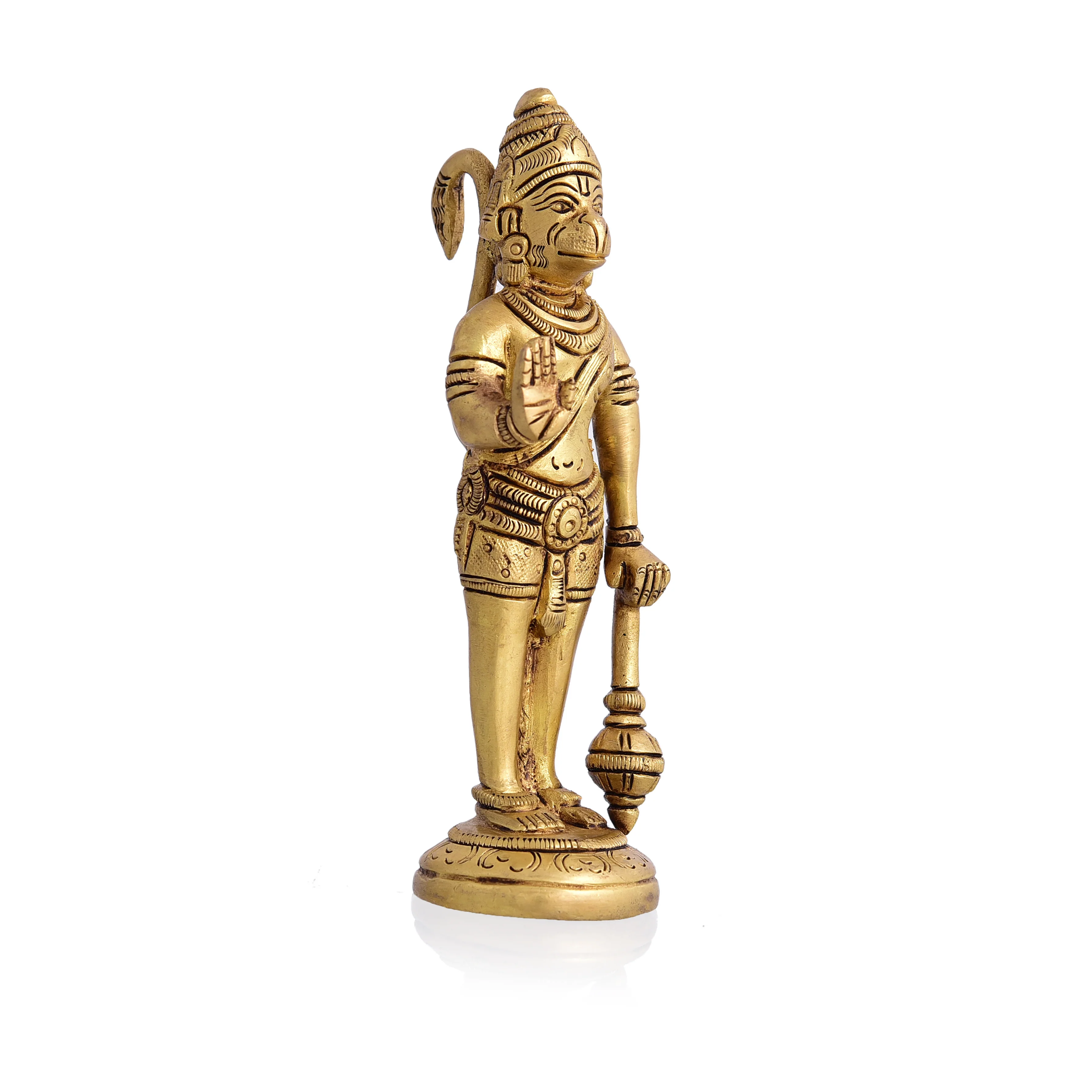 Brass Standing Hanuman Superfine Idol (5.3 Inch) - Image 3
