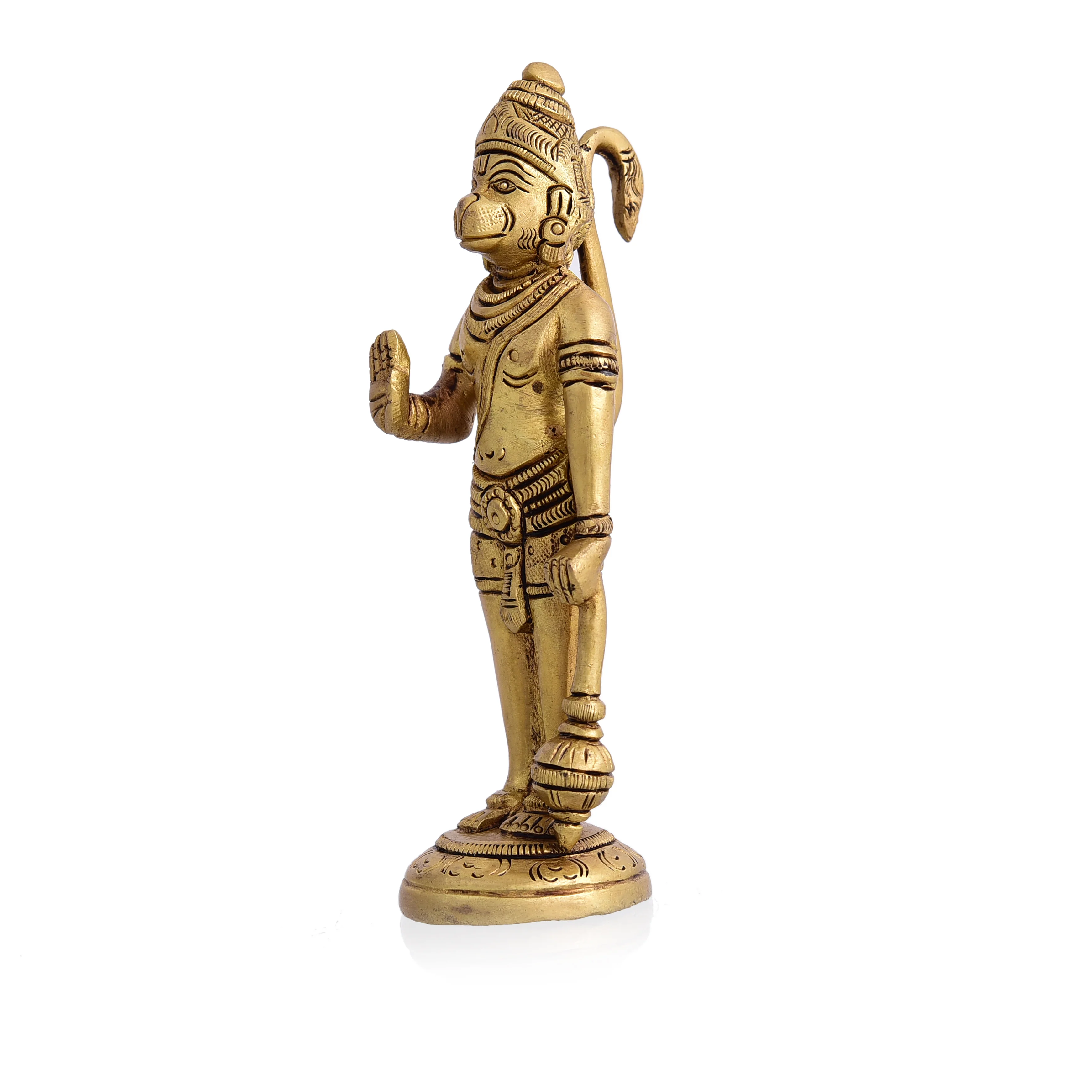 Brass Standing Hanuman Superfine Idol (5.3 Inch) - Image 4