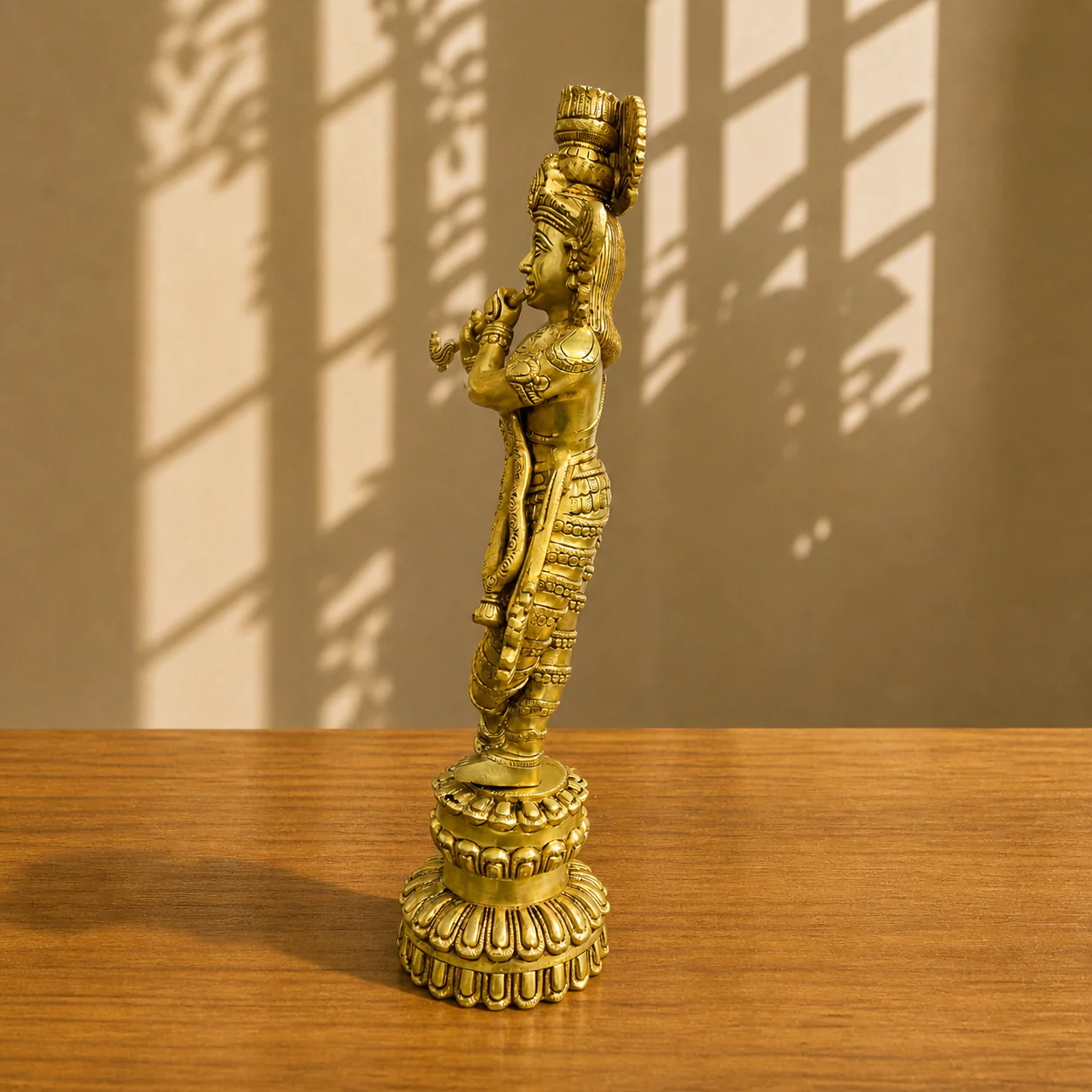 Brass Standing Krishna Idol (20 Inch) - Image 3
