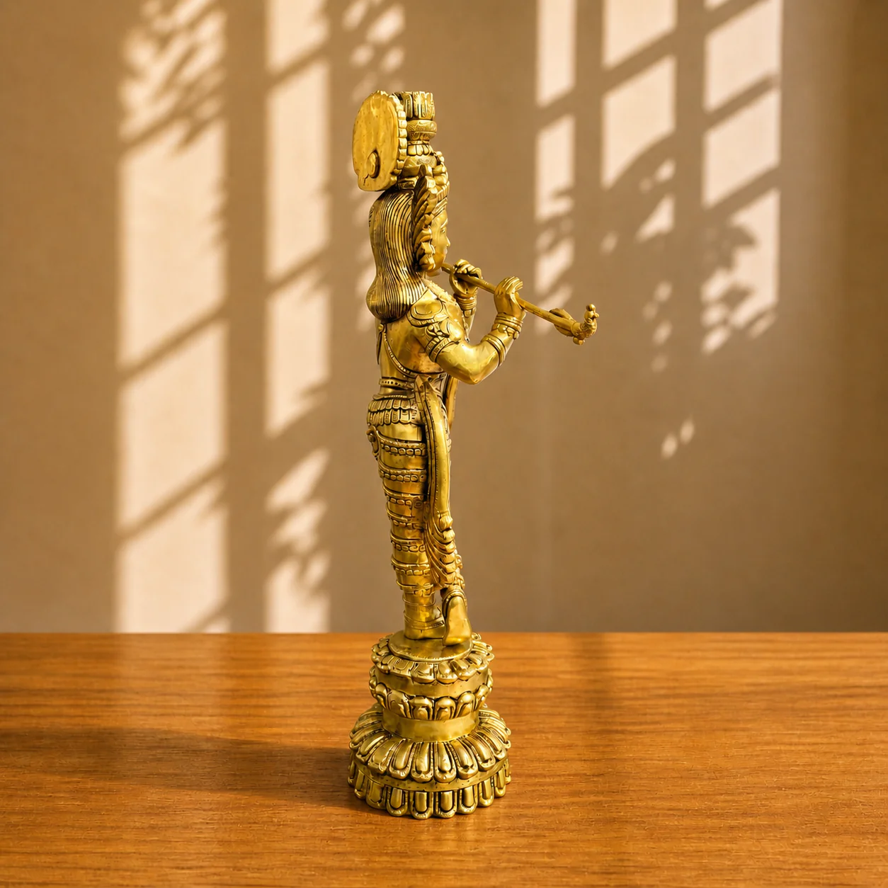 Brass Standing Krishna Idol (20 Inch) - Image 4