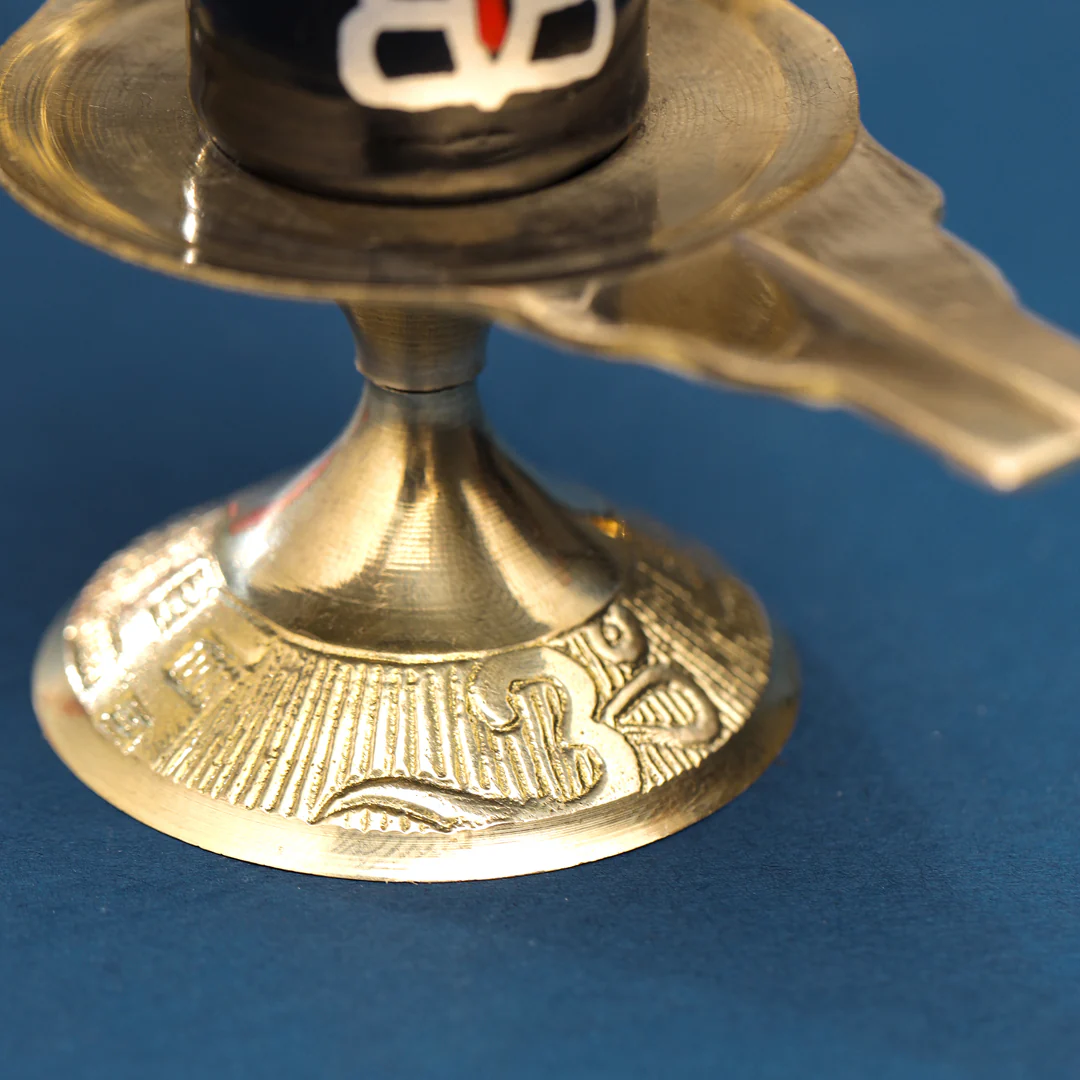 Brass Stone Shivling Idol (5 Inch) - Image 5