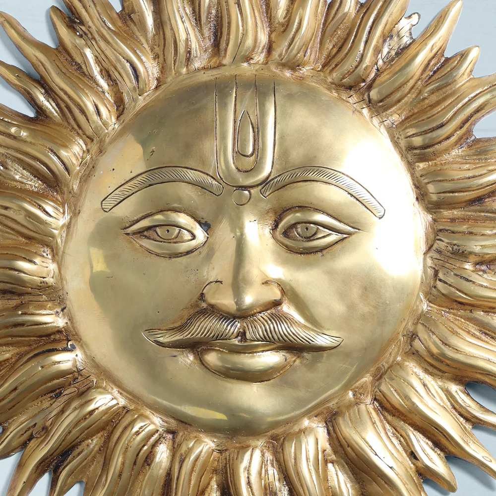 Brass Sun Face Wall Hanging (22.5 Inch) - Image 3