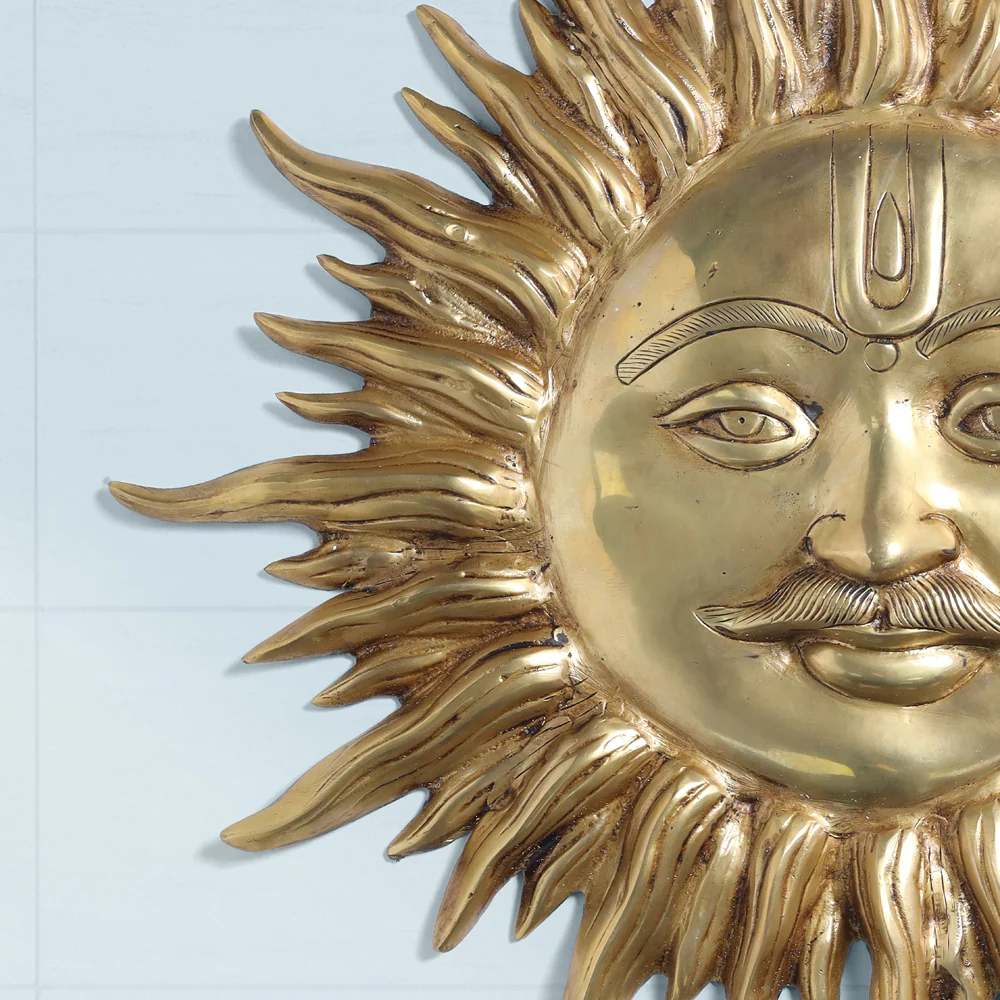 Brass Sun Face Wall Hanging (22.5 Inch) - Image 4