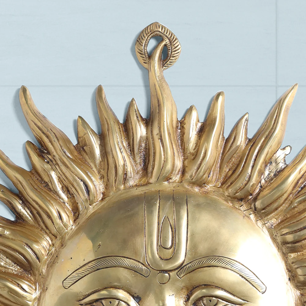 Brass Sun Face Wall Hanging (22.5 Inch) - Image 5