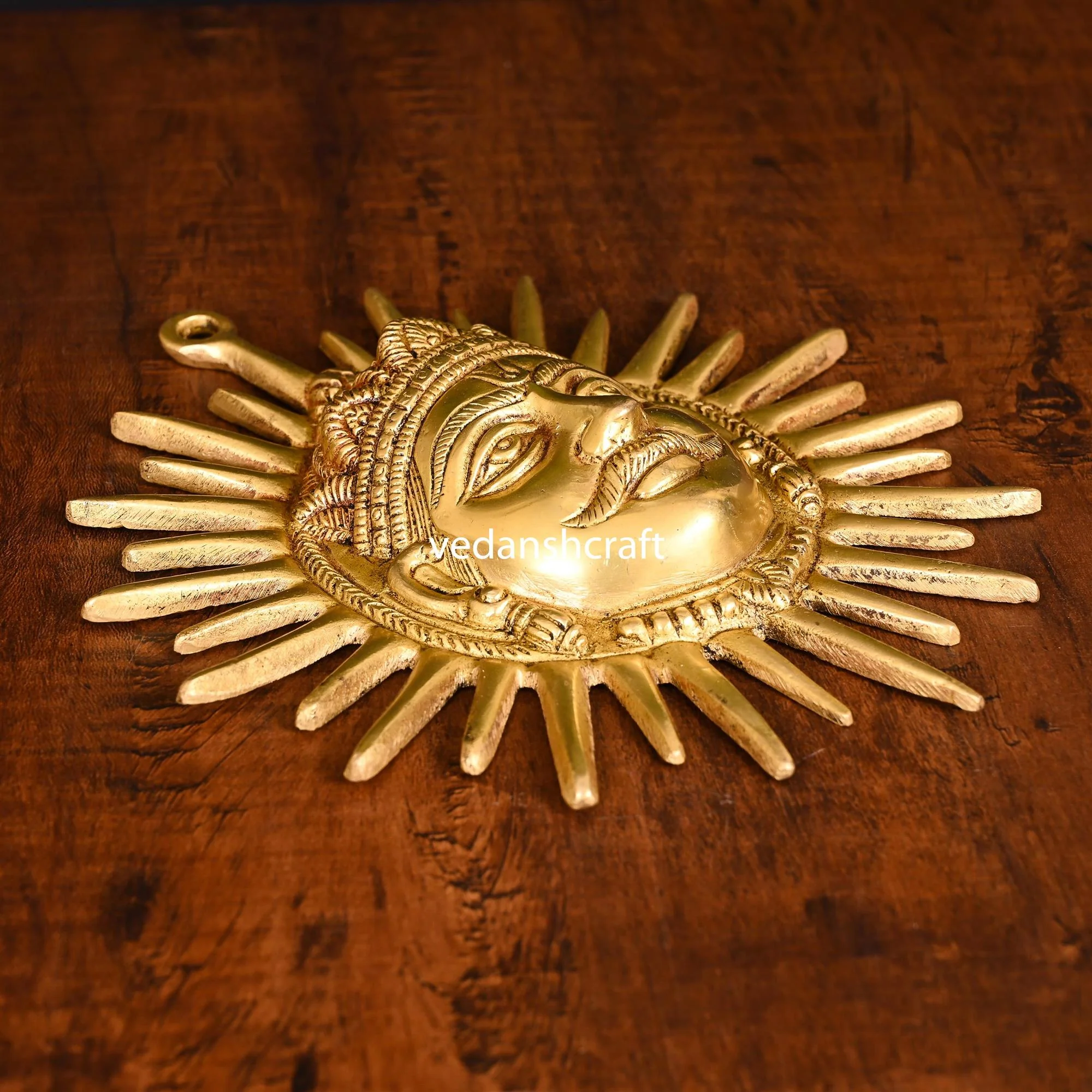 Brass Sun Face Wall Hanging (9 Inch) - Image 3
