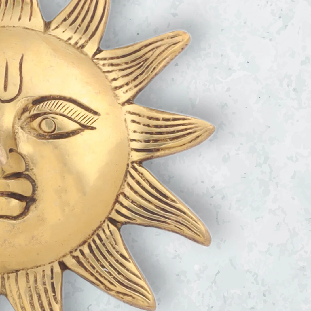 Brass Sun Face Wall Hanging (5 Inch) - Image 3