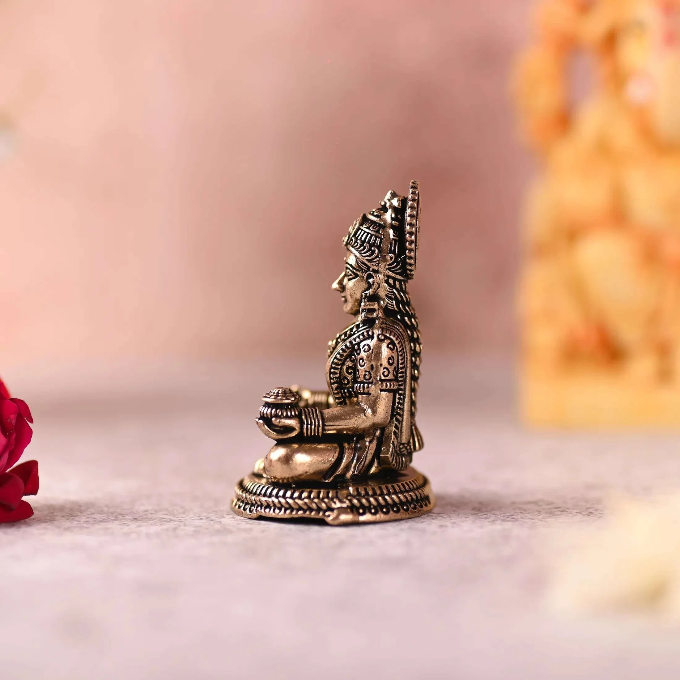 Brass Superfine Sitting Annapurna Devi Lightweight Idol (2.5 Inch) - Image 3