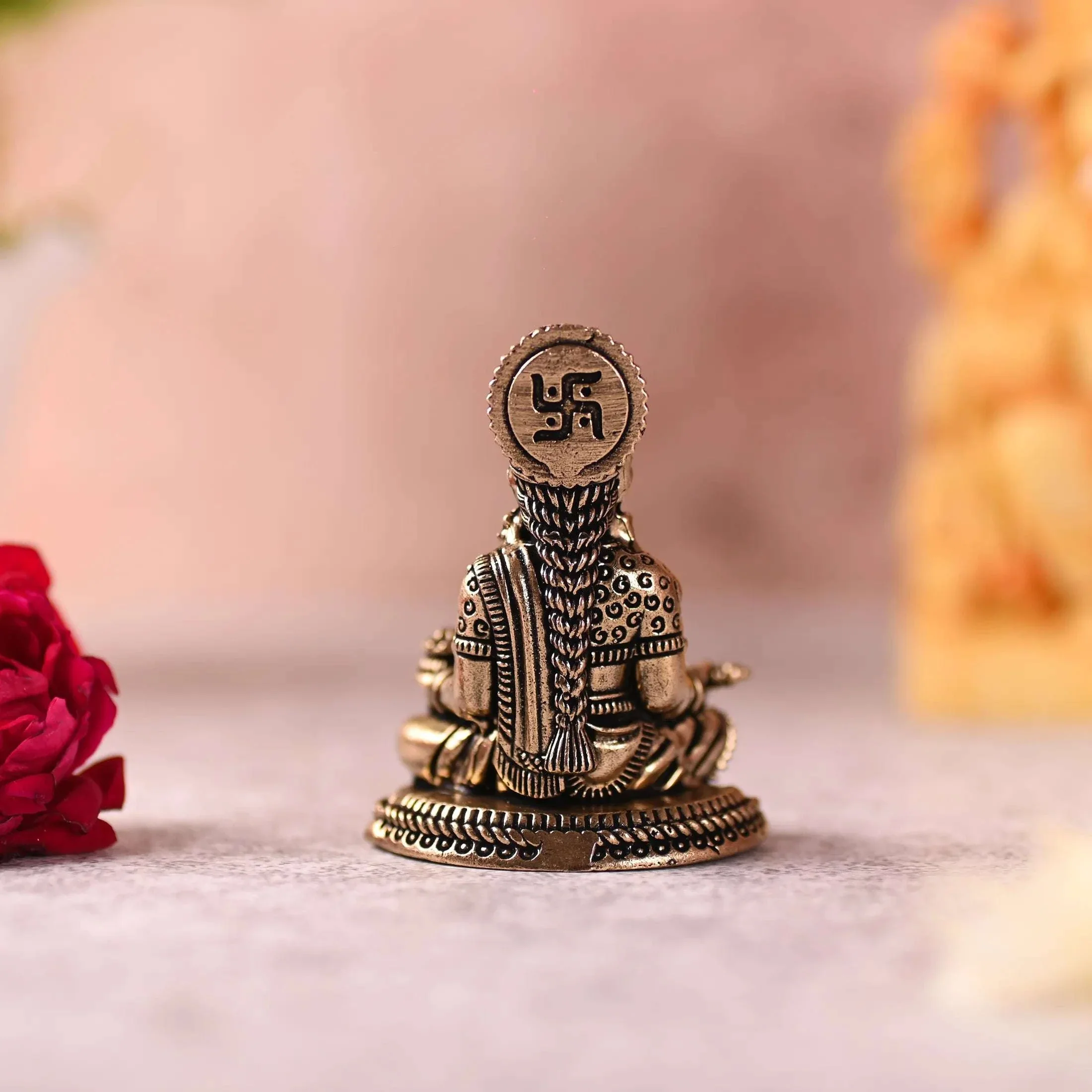 Brass Superfine Sitting Annapurna Devi Lightweight Idol (2.5 Inch) - Image 4