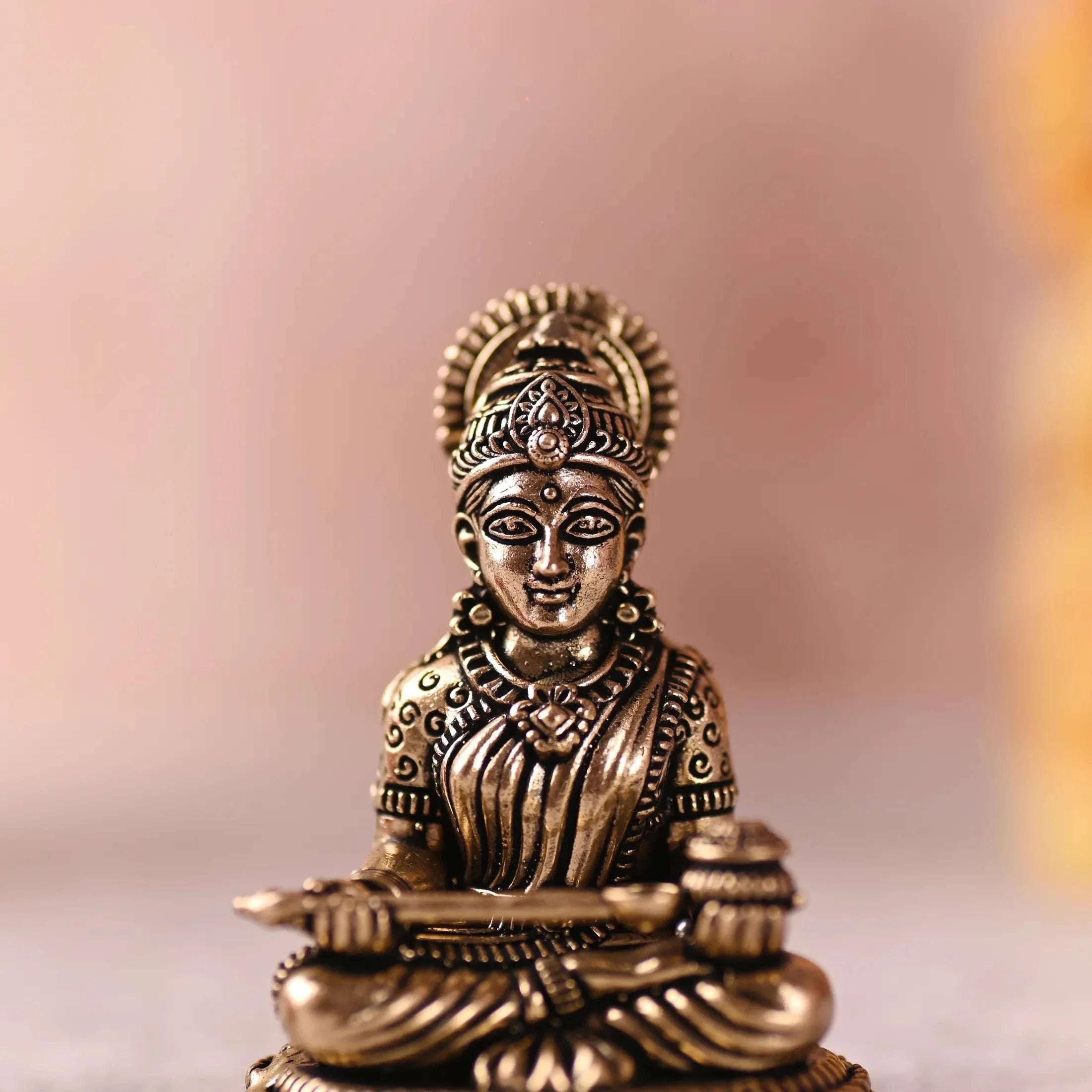 Brass Superfine Sitting Annapurna Devi Lightweight Idol (2.5 Inch) - Image 5