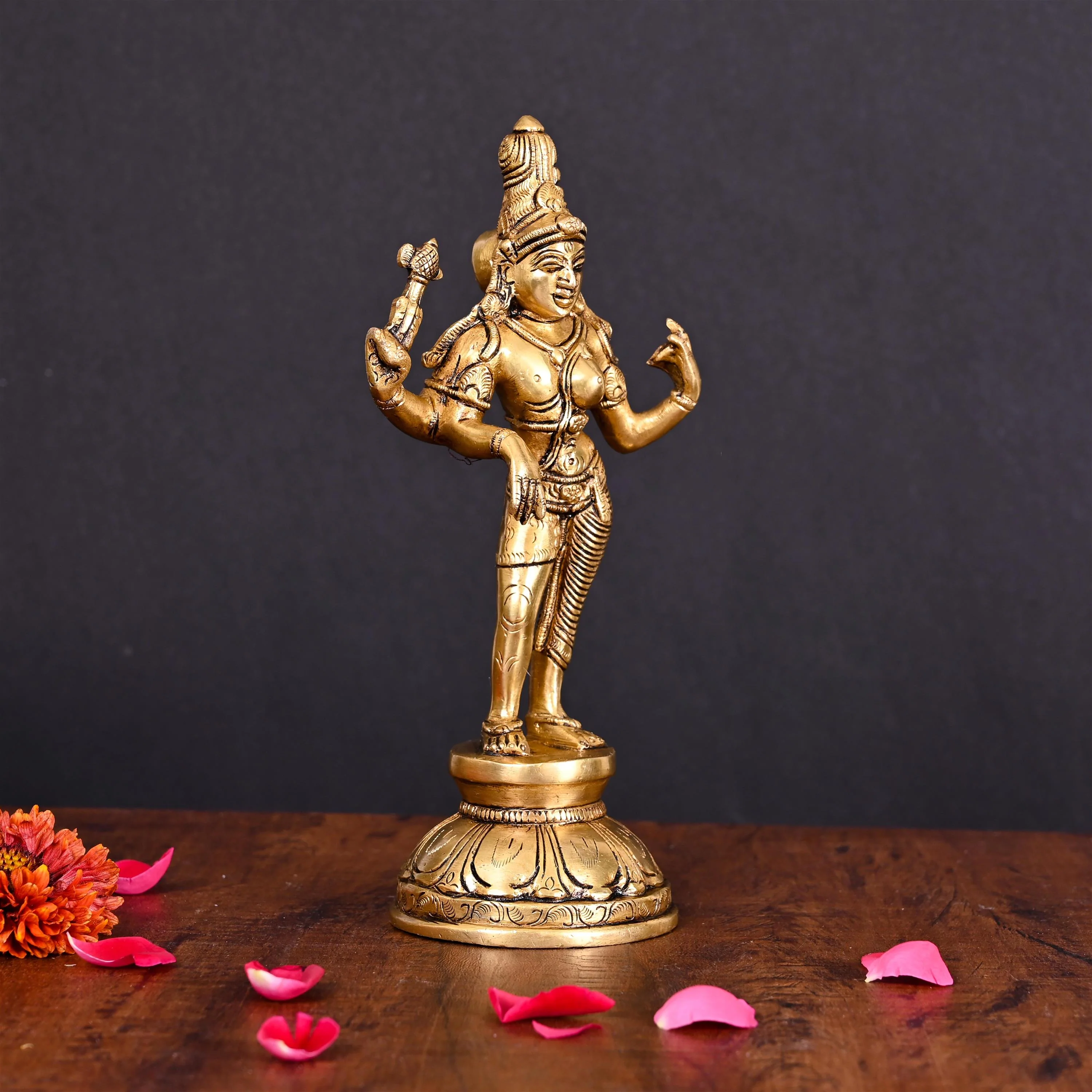 Brass Superfine Ardhanarishwara Idol (8.5 Inch) - Image 2