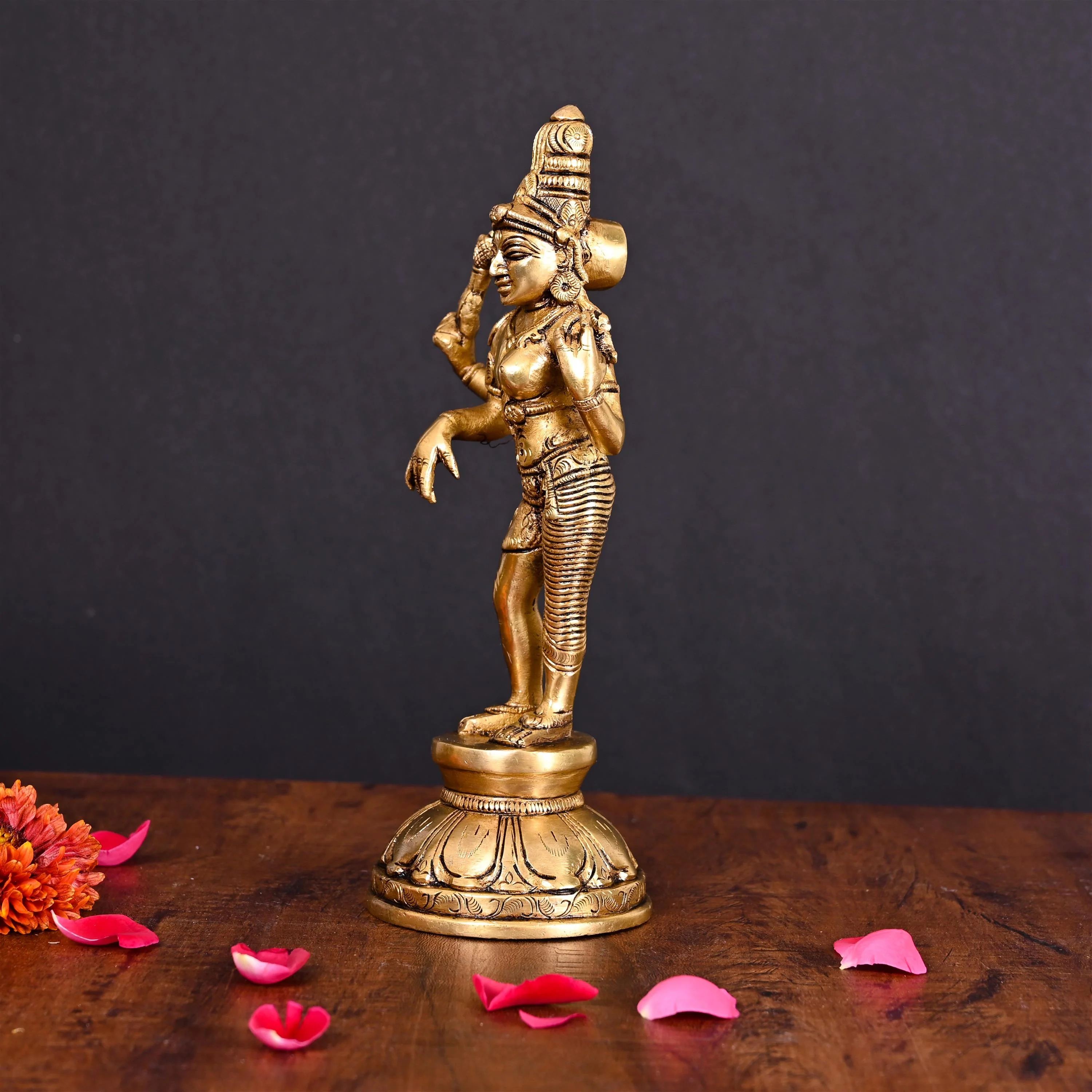 Brass Superfine Ardhanarishwara Idol (8.5 Inch) - Image 3