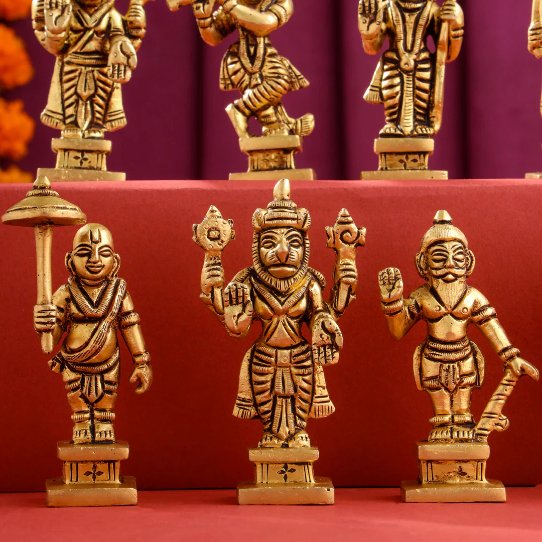 Brass Superfine Dashavatara / Vishnu Avatar Statue Set (3.5 Inch) - Image 3