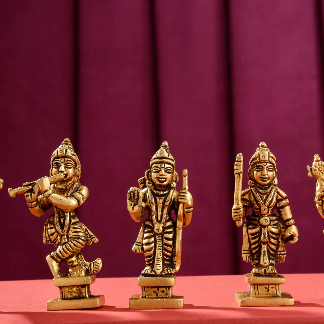 Brass Superfine Dashavatara / Vishnu Avatar Statue Set (3.5 Inch) - Image 7