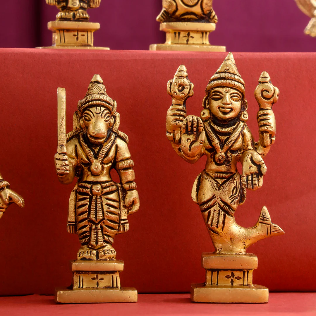 Brass Superfine Dashavatara / Vishnu Avatar Statue Set (3.5 Inch) - Image 8