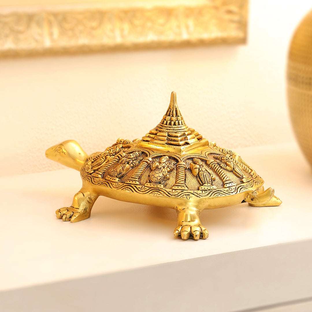Brass Superfine Dashavatara Shree Yantra Tortoise (6 Inch) - Image 11