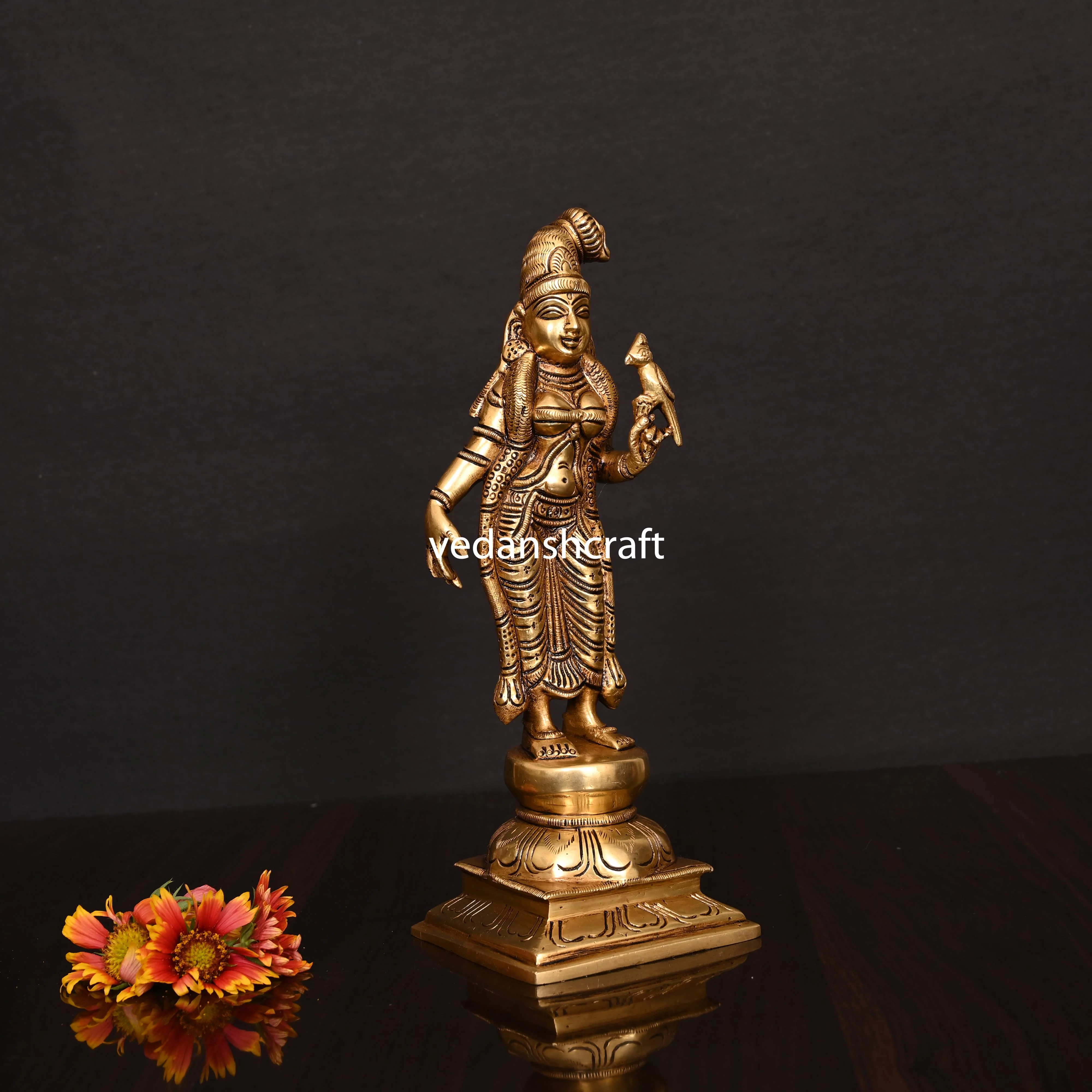 Brass Superfine Goddess Andal Idol (9.5 Inch) - Image 3