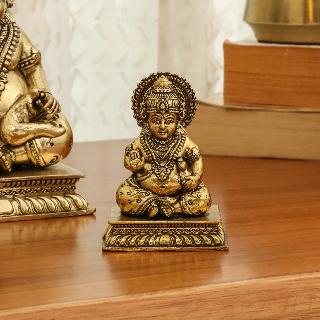 Brass Superfine Kuber Maharaj Idol (2.8 Inch)