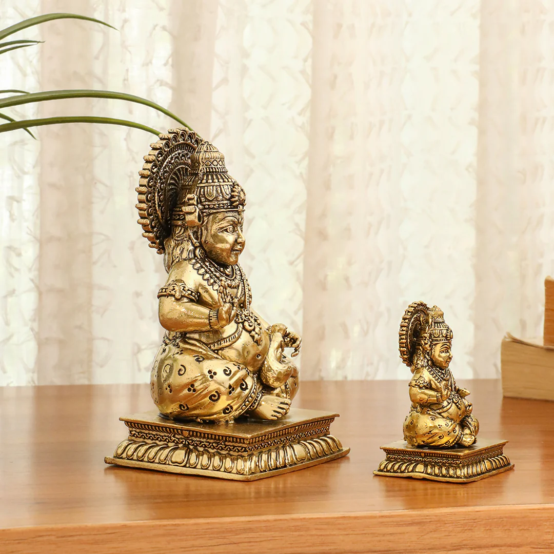 Brass Superfine Kuber Maharaj Idol (2.8 Inch) - Image 6