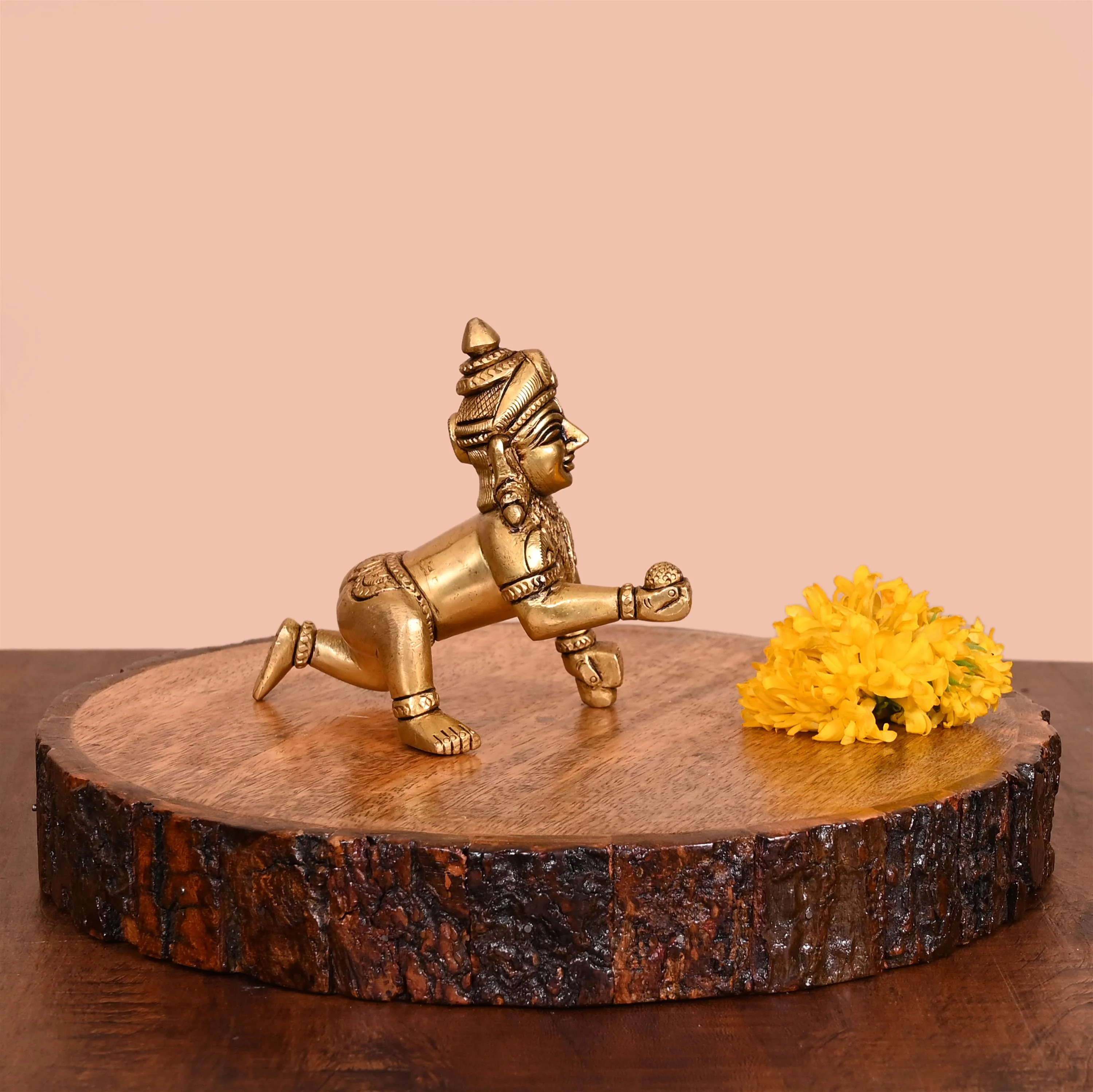 Brass Superfine Laddu Gopal Idol (4 Inch) - Image 3