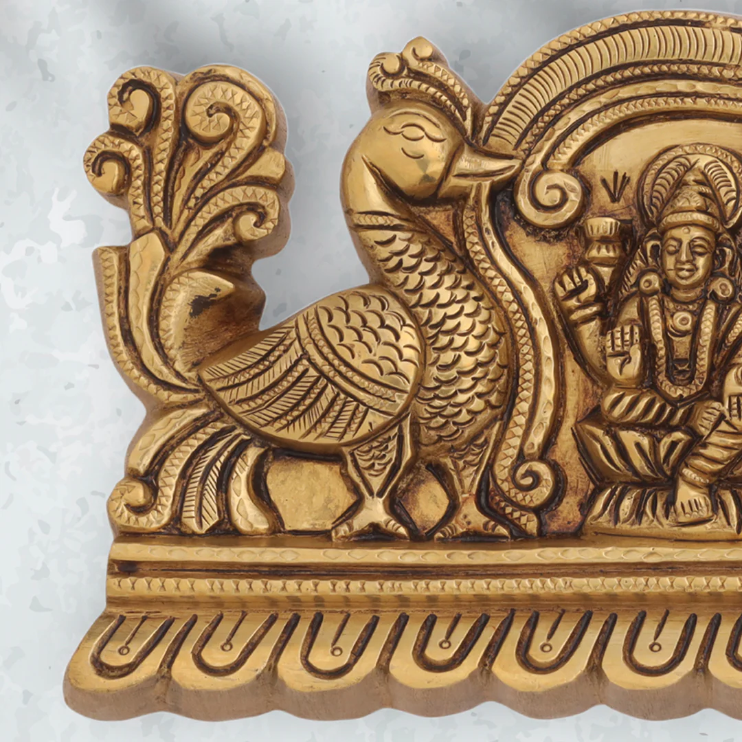 Brass Superfine Lakshmi Ganesha Saraswati Wall Hanging (6 Inch) - Image 3
