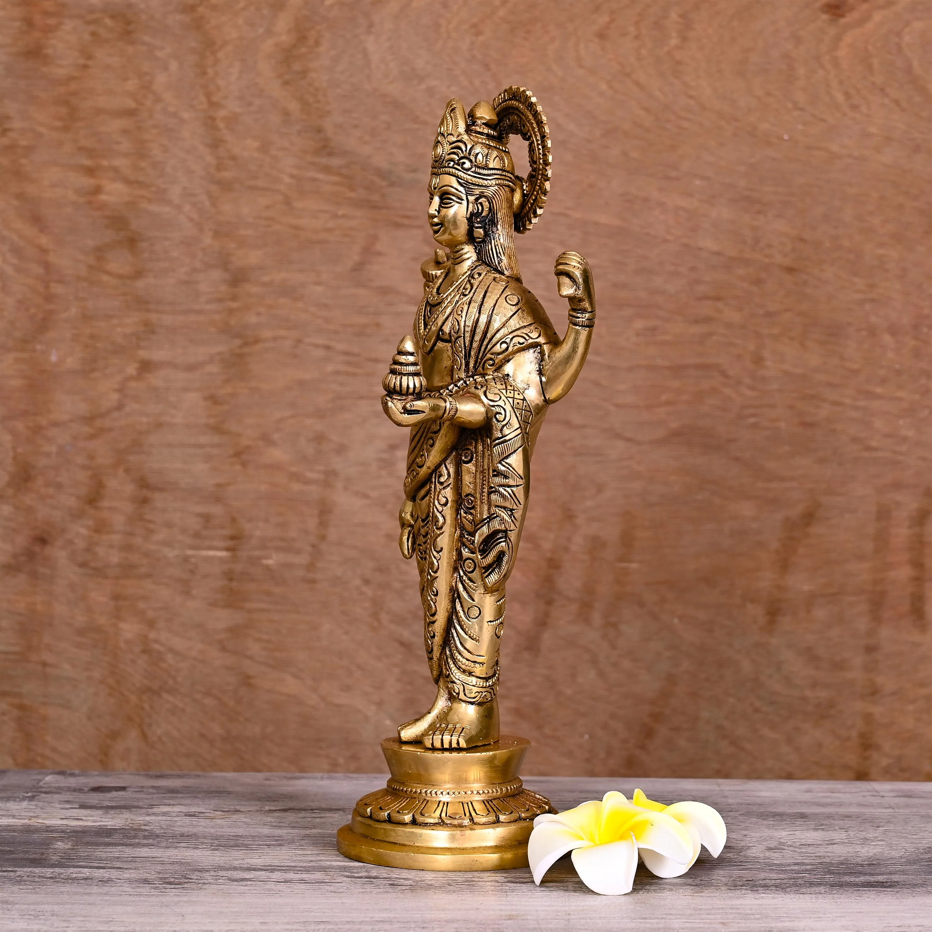 Brass Superfine Lord Dhanvantari Statue (12 Inch) - Image 2