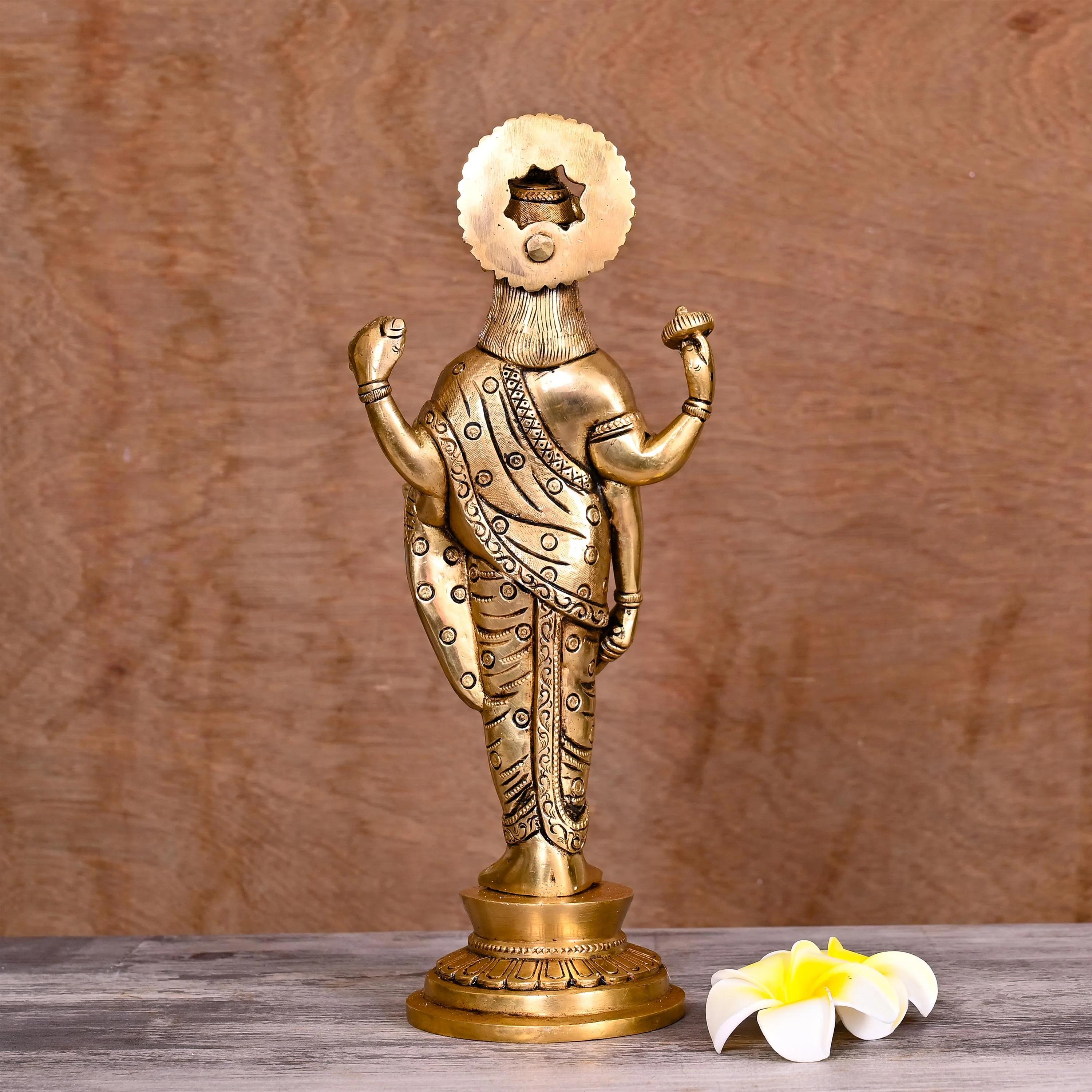 Brass Superfine Lord Dhanvantari Statue (12 Inch) - Image 3