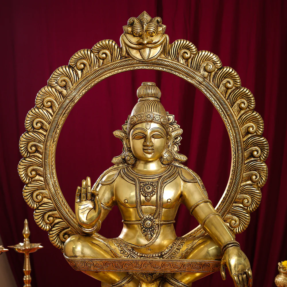 Brass Superfine Lord Frame Ayyappa/Ayyappan Idol (30 Inch) - Image 3