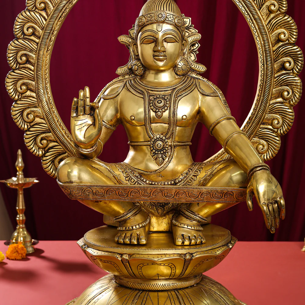 Brass Superfine Lord Frame Ayyappa/Ayyappan Idol (30 Inch) - Image 4