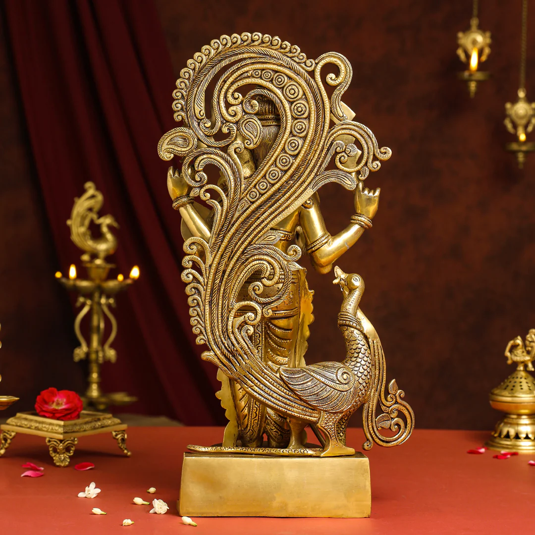 Brass Superfine Standing Lord Murugan/Kartikeya Idol (20 Inch) - Image 4