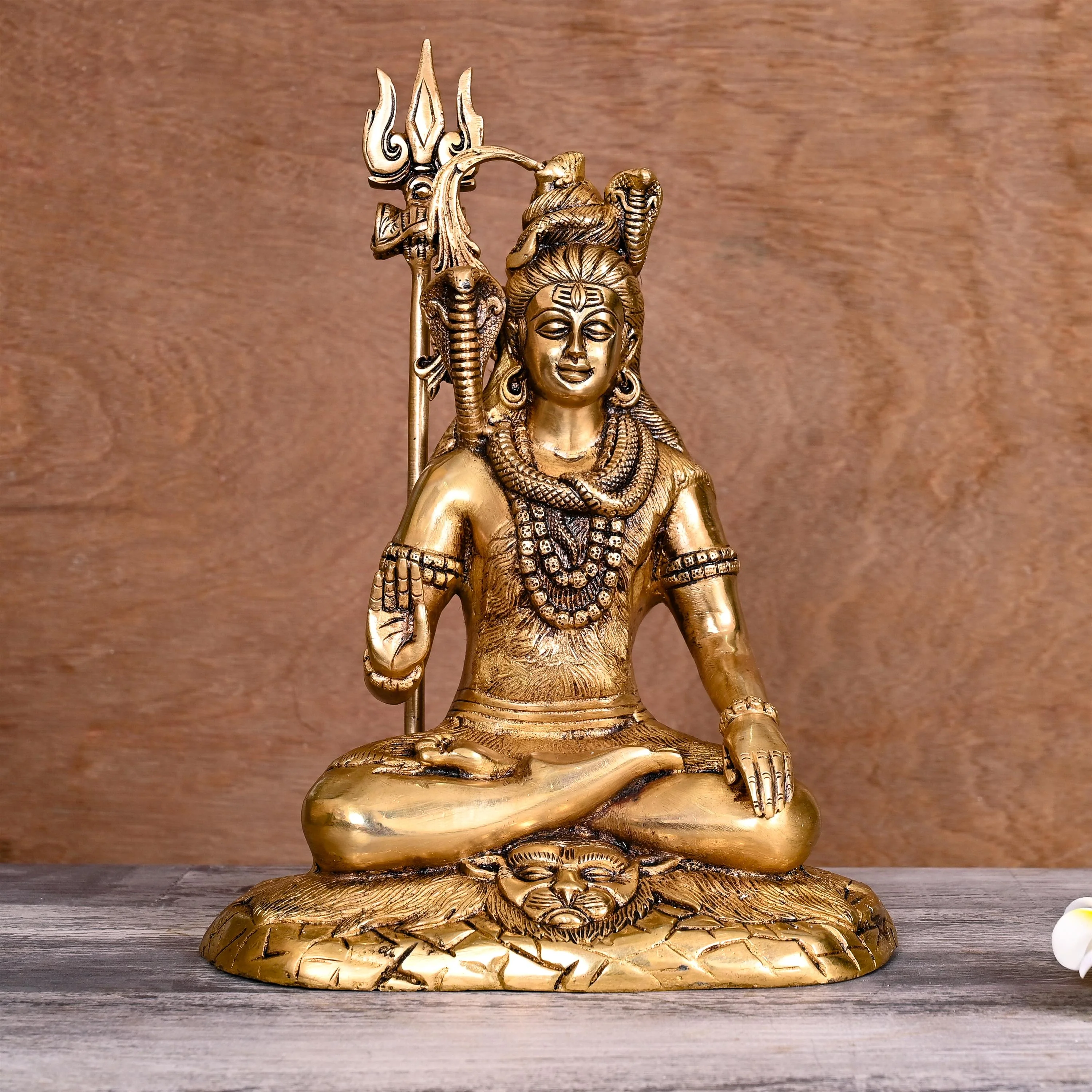 Brass Superfine Sitting Lord Shiva Statue (11.5 Inch)