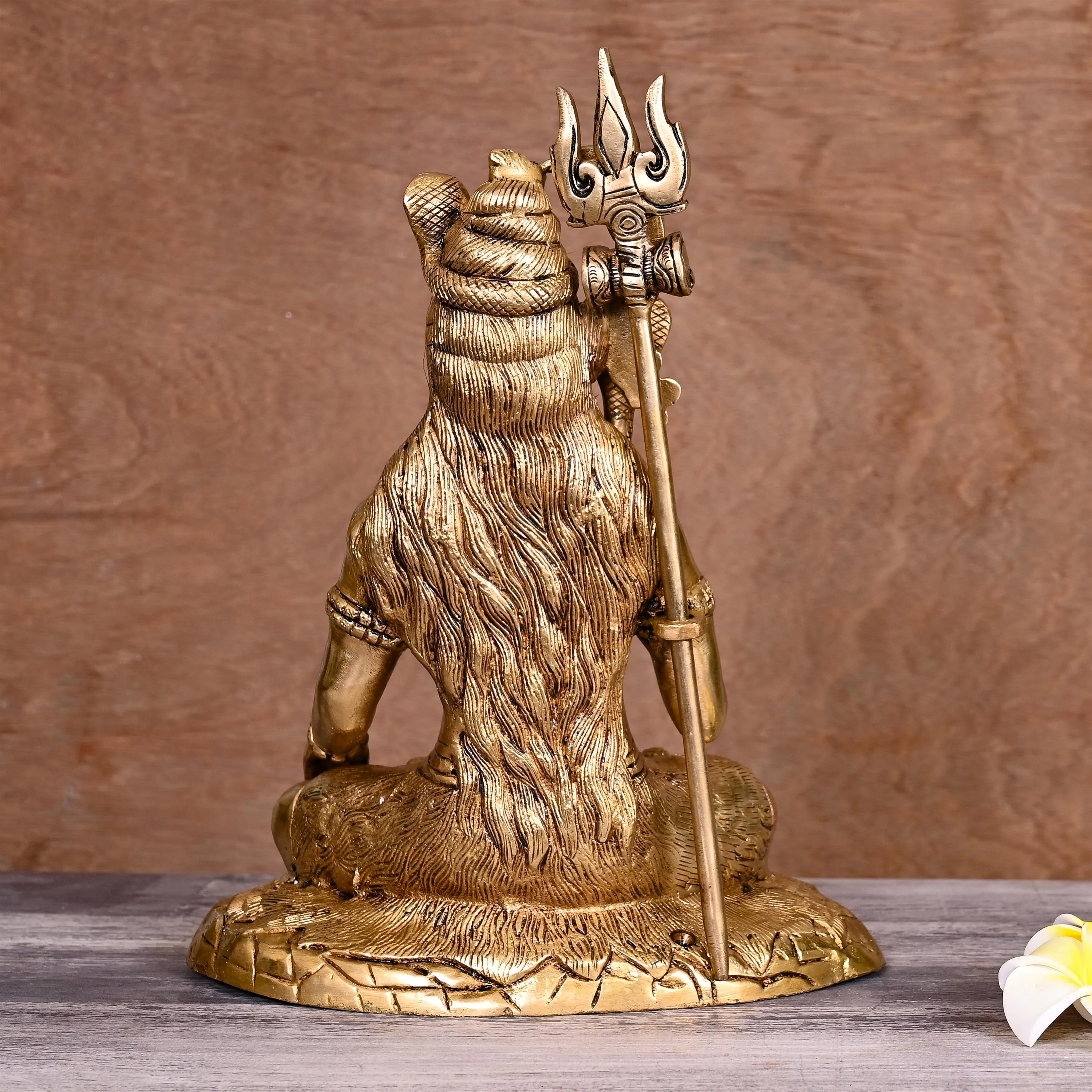 Brass Superfine Sitting Lord Shiva Statue (11.5 Inch) - Image 3