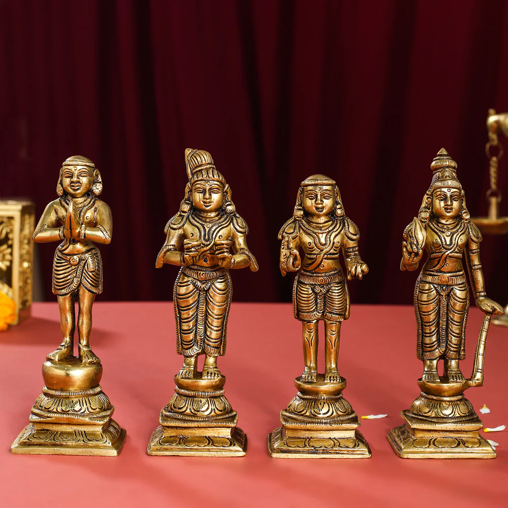 Brass Superfine Nalvar Idols Set (6 Inch) - Image 4