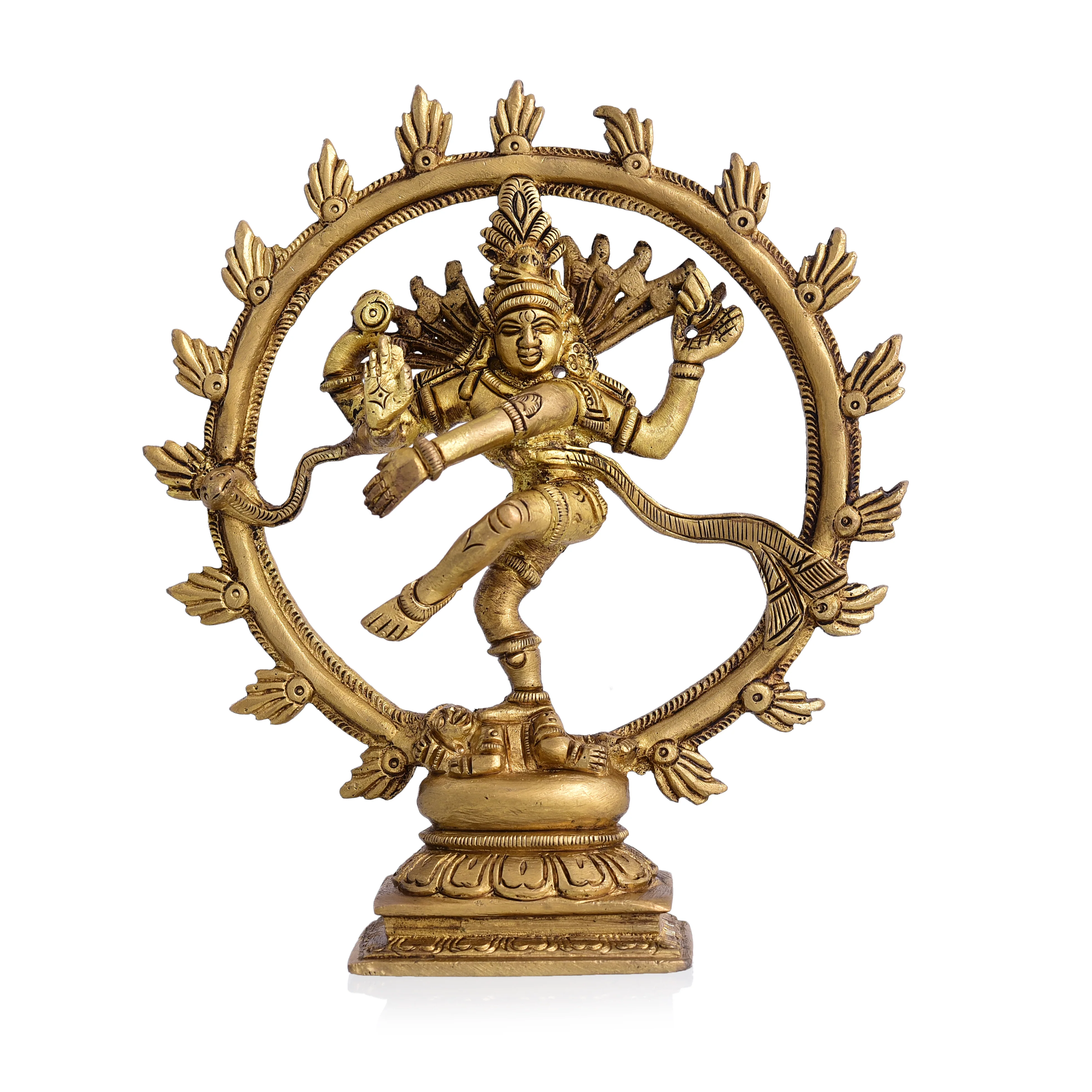 Brass Superfine Nataraja Dancing Shiva Statue (6.5 Inch) - Image 2