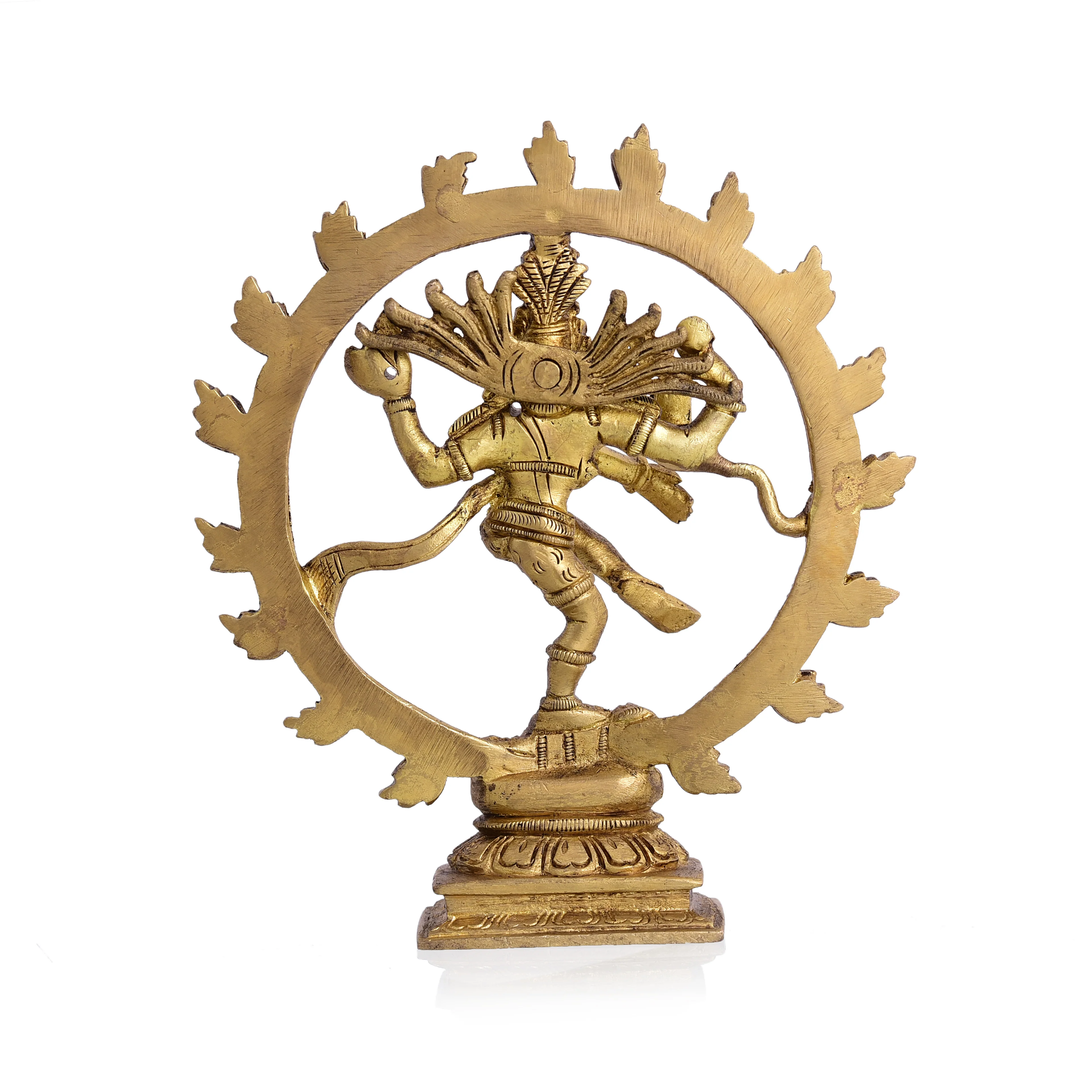 Brass Superfine Nataraja Dancing Shiva Statue (6.5 Inch) - Image 5