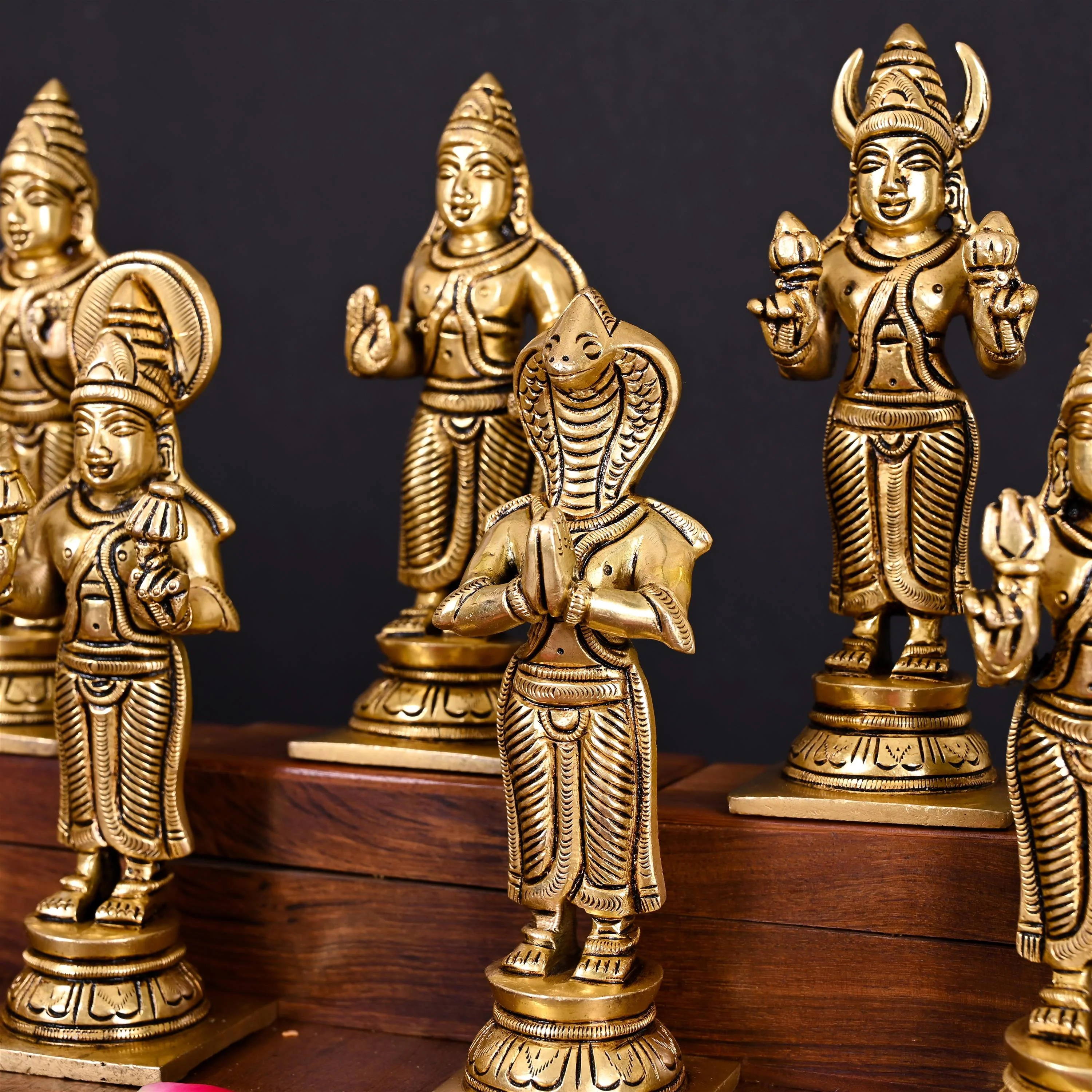 Brass Superfine Navagraha Idols Set (5.3 Inch) - Image 3