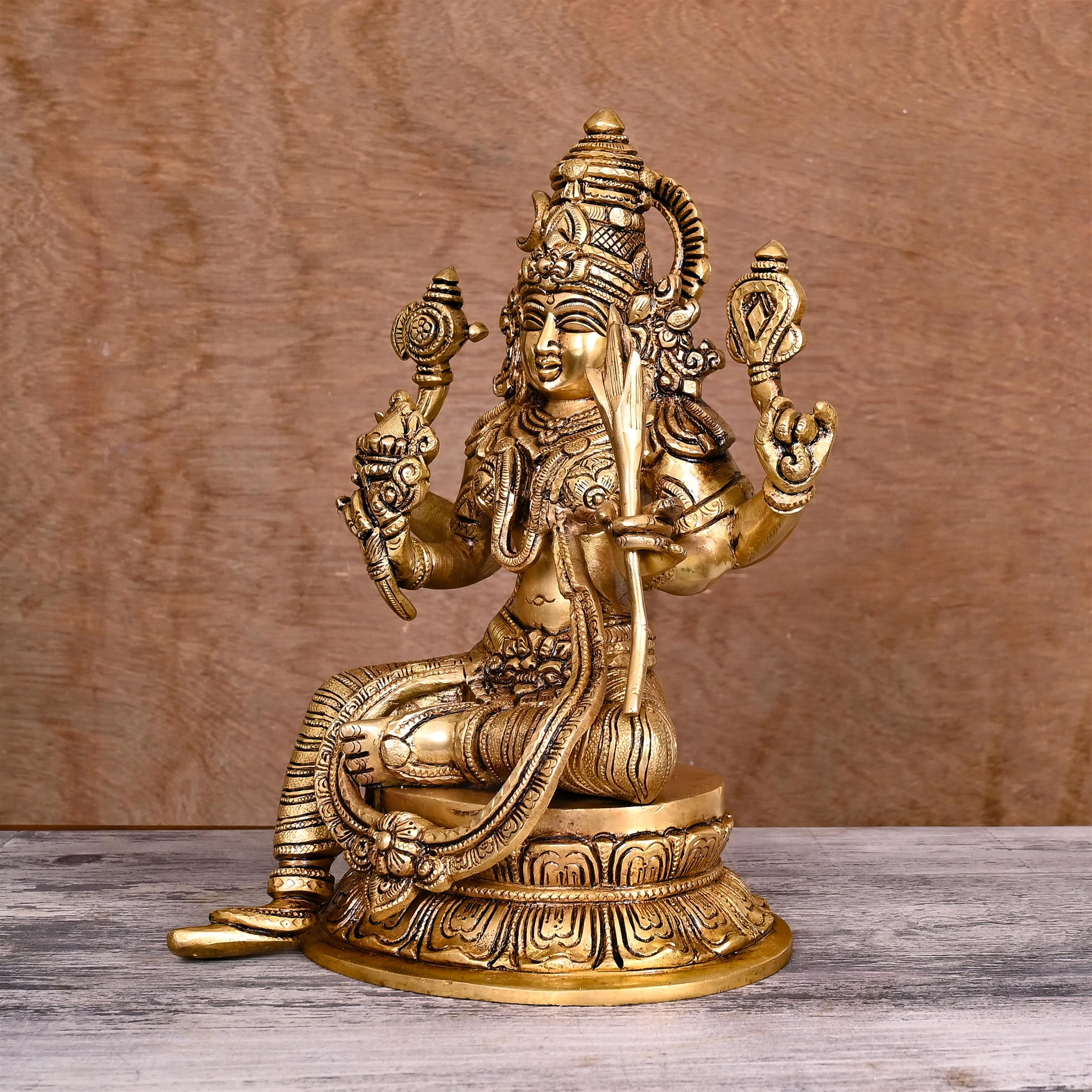 Brass Superfine Rajarajeshwari Devi Statue (10.5") - Image 2